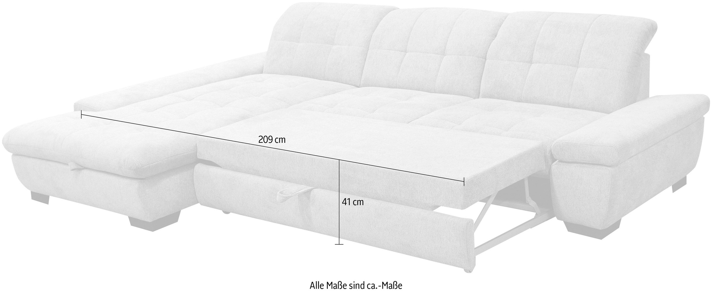 alina Ecksofa »Salima«, Inklusive Rückenlehnenverstellung