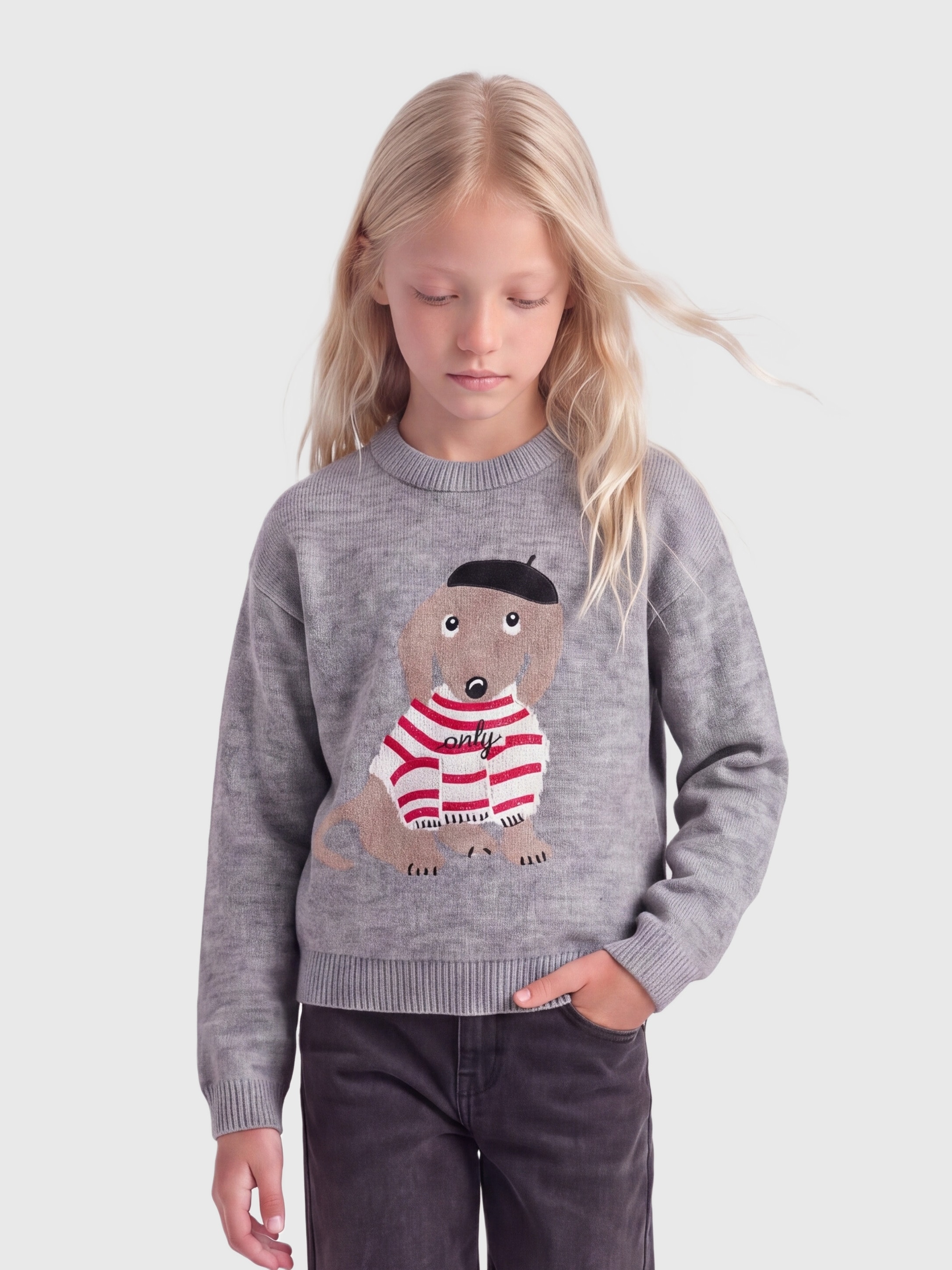 KIDS ONLY Strickpullover "KOGTEDDY L/S PULLOVER KNT NOOS" Kunstfaser, regular fit