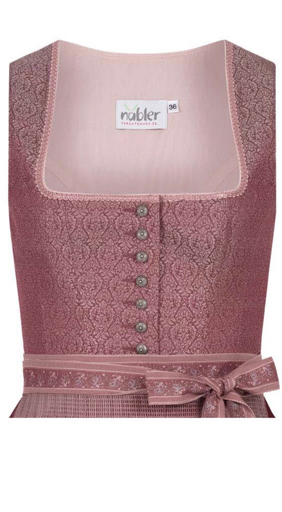 Dirndl NÜBLER "Dirndl midi Dora", Damen, Gr. 40, EURO, lila (bordeaux), Obermaterial: 100% Polyester PES., Kleider 2