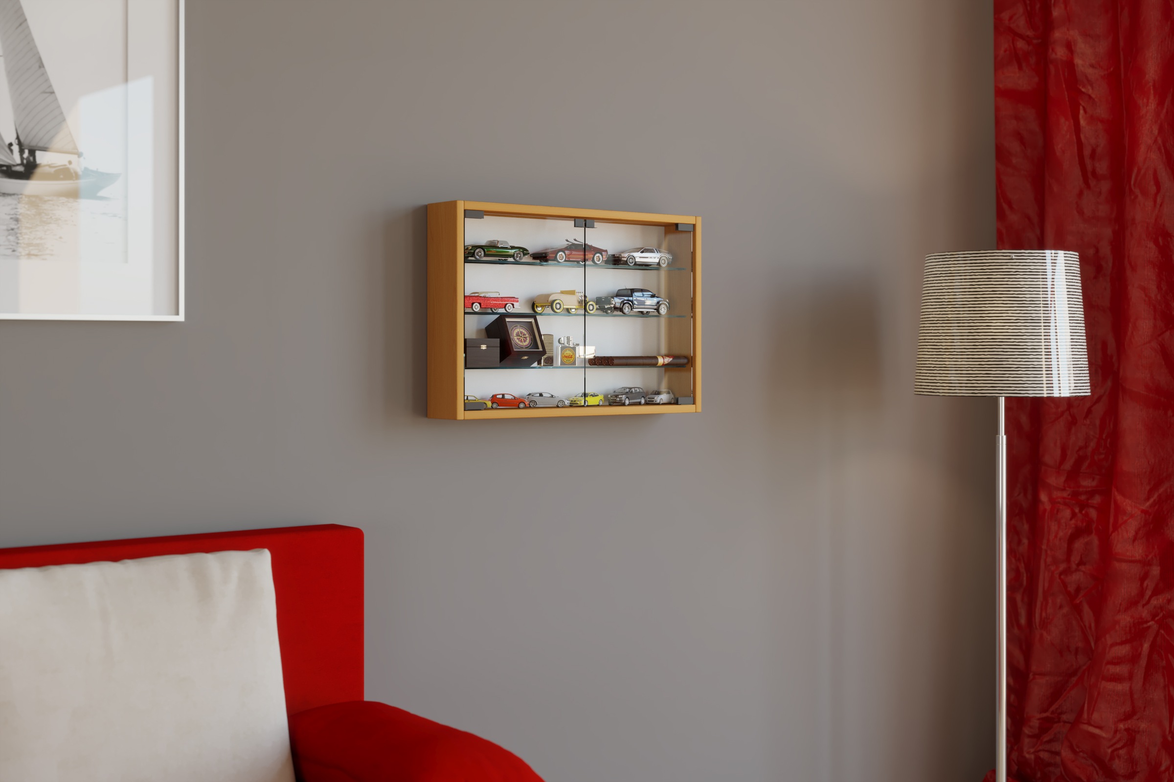VCM Wandregal »Hängevitrine Wandvitrine Sammel Deko Mandosa M«