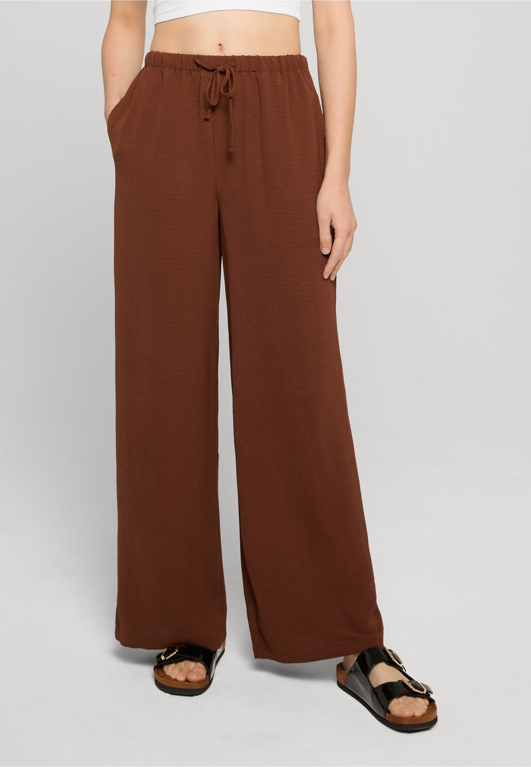 URBAN CLASSICS Stoffhose »Urban Classics Ladies Structured Wideleg Pants«