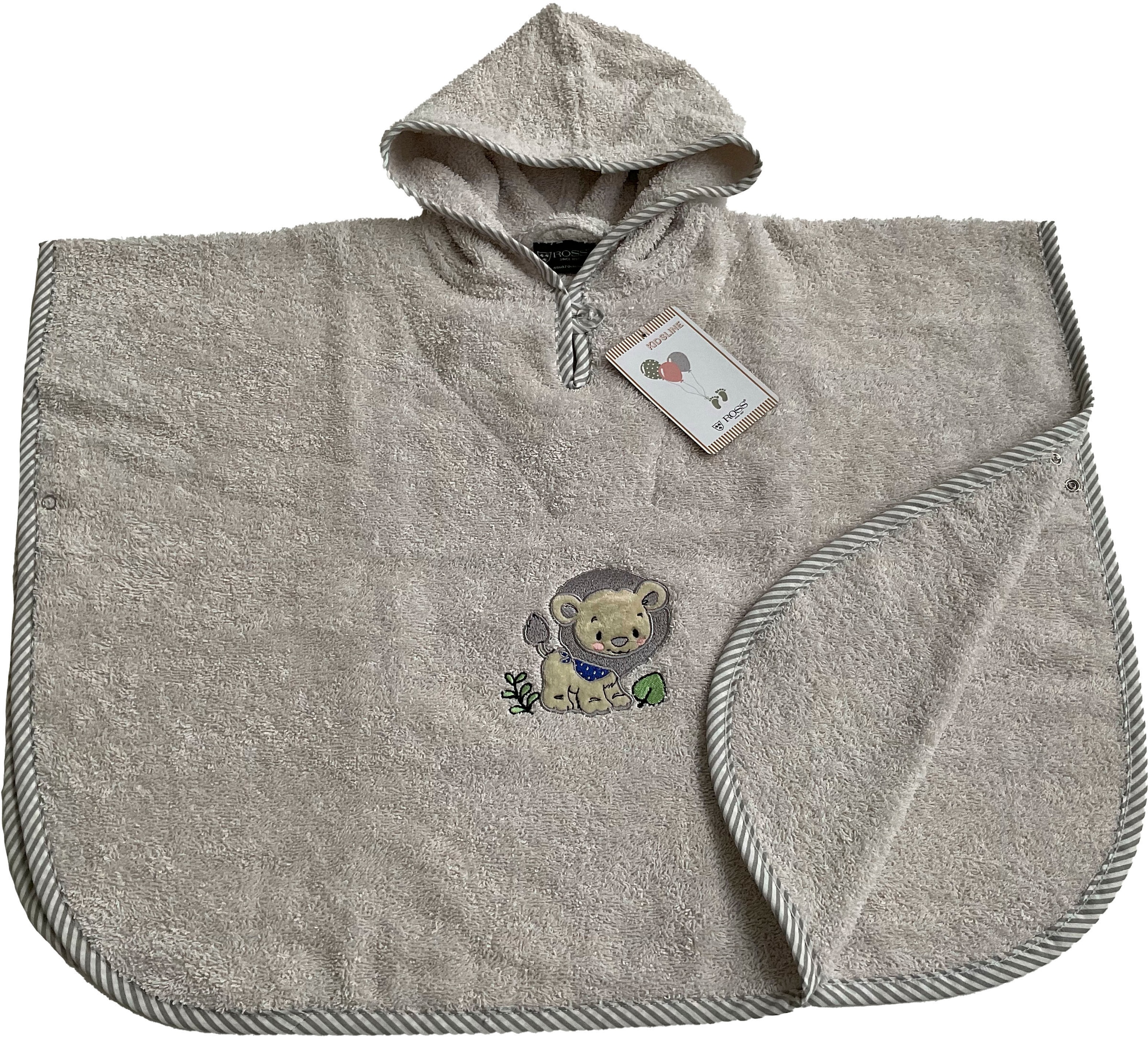 ROSS Badeponcho "KIDSLINE" 1 Stk. tlg., 100 % Baumwolle, Kapuze, Stickerei günstig online kaufen