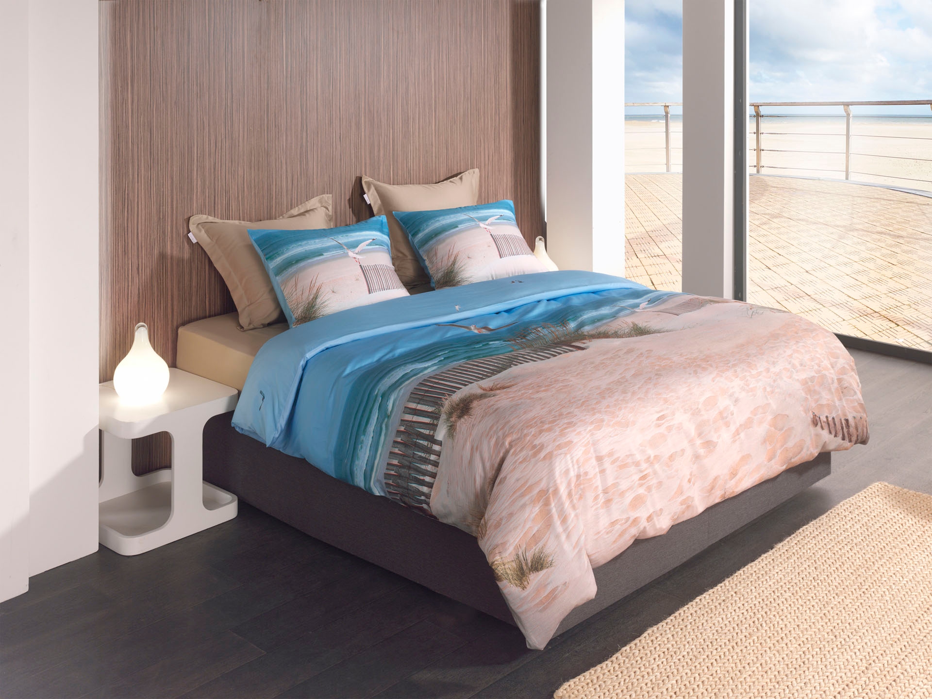 Heckett & Lane Bettwäsche "Spiaggia" 2 Stk. tlg. maritimes Design, 100% Bau günstig online kaufen