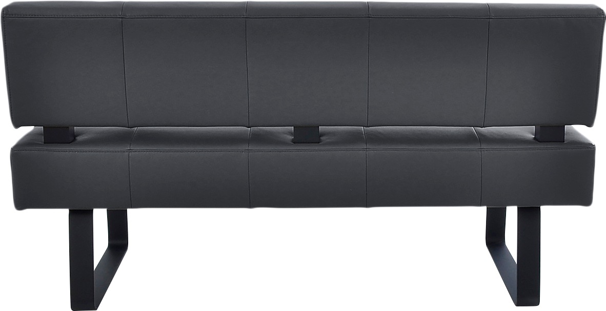 Polsterbank K+W KOMFORT & WOHNEN "Spider II", schwarz (schwarz 81, schwarz), B:160cm H:88cm T:67cm, Sitzbänke, Polsterbank, Sitzsteppung, bequem durch Sandwichbauweise, Metallkufe in schwarz 3