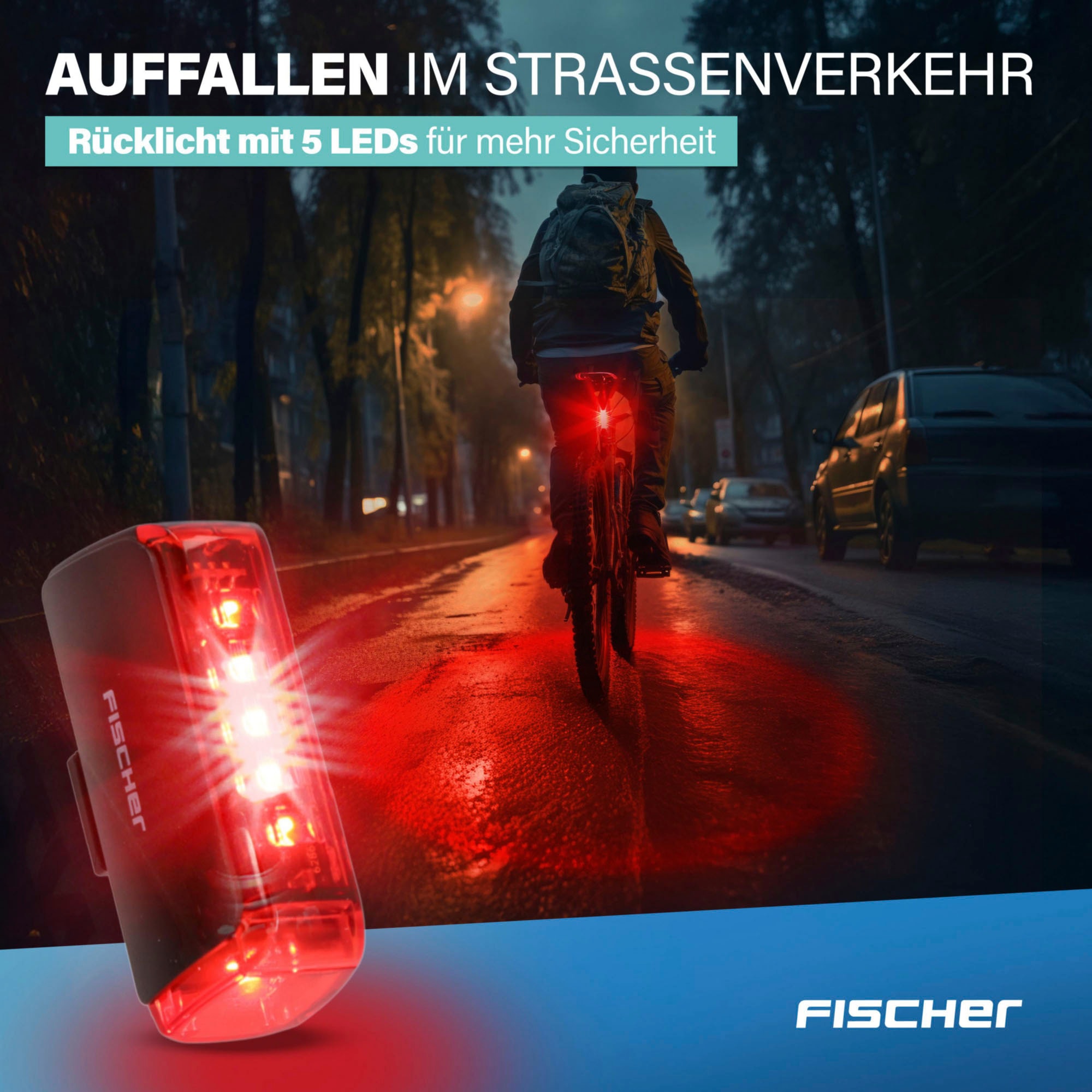 FISCHER Fahrrad Fahrradbeleuchtung »Akku Bel.-Set TWIN-80/40/20/Sensor 2.0«
