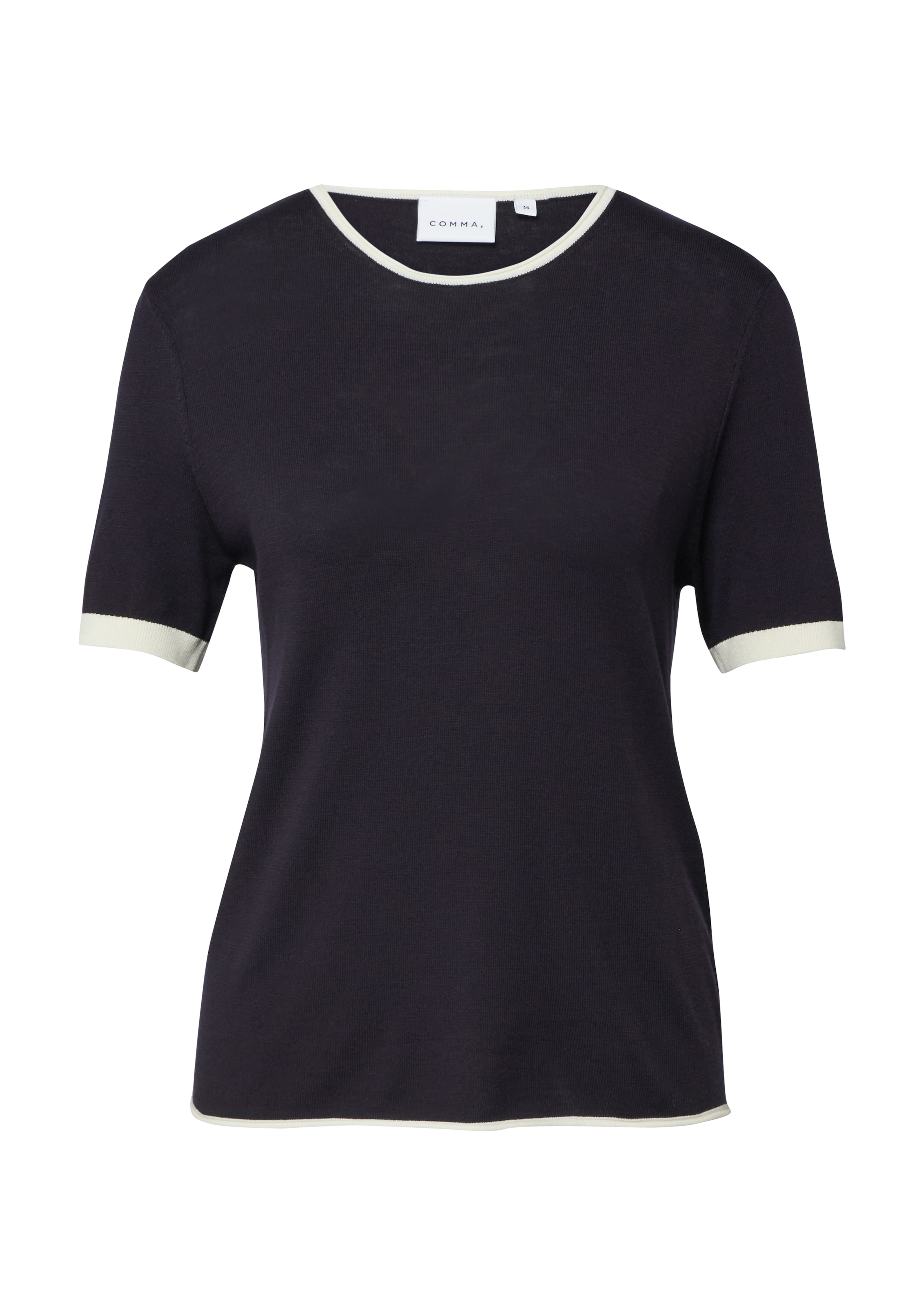 Comma Strickpullover halbarm, mit farblich angesetzten Abschlüssen