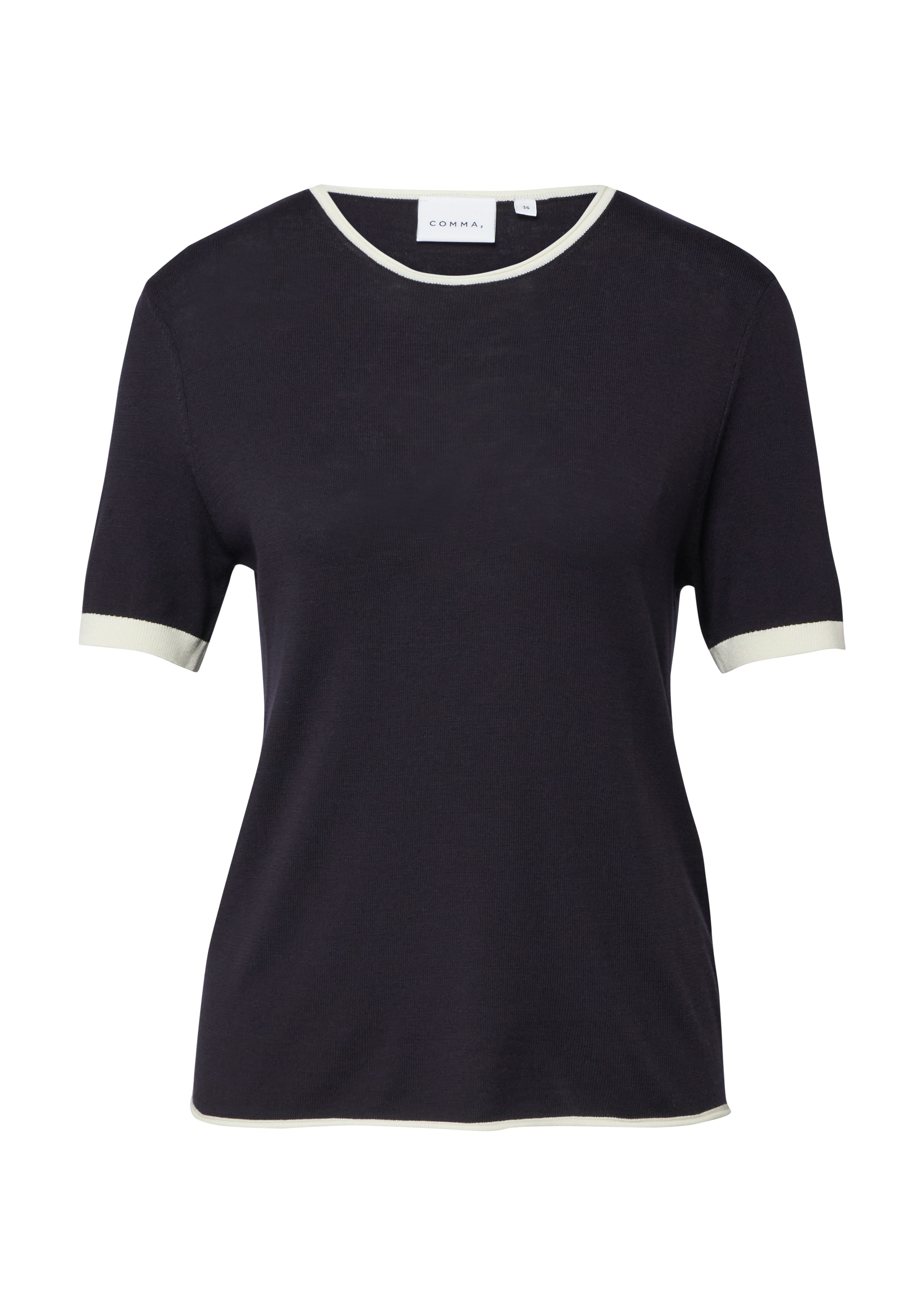 Thumbnail - Comma Strickpullover halbarm, mit farblich angesetzten Abschlüssen