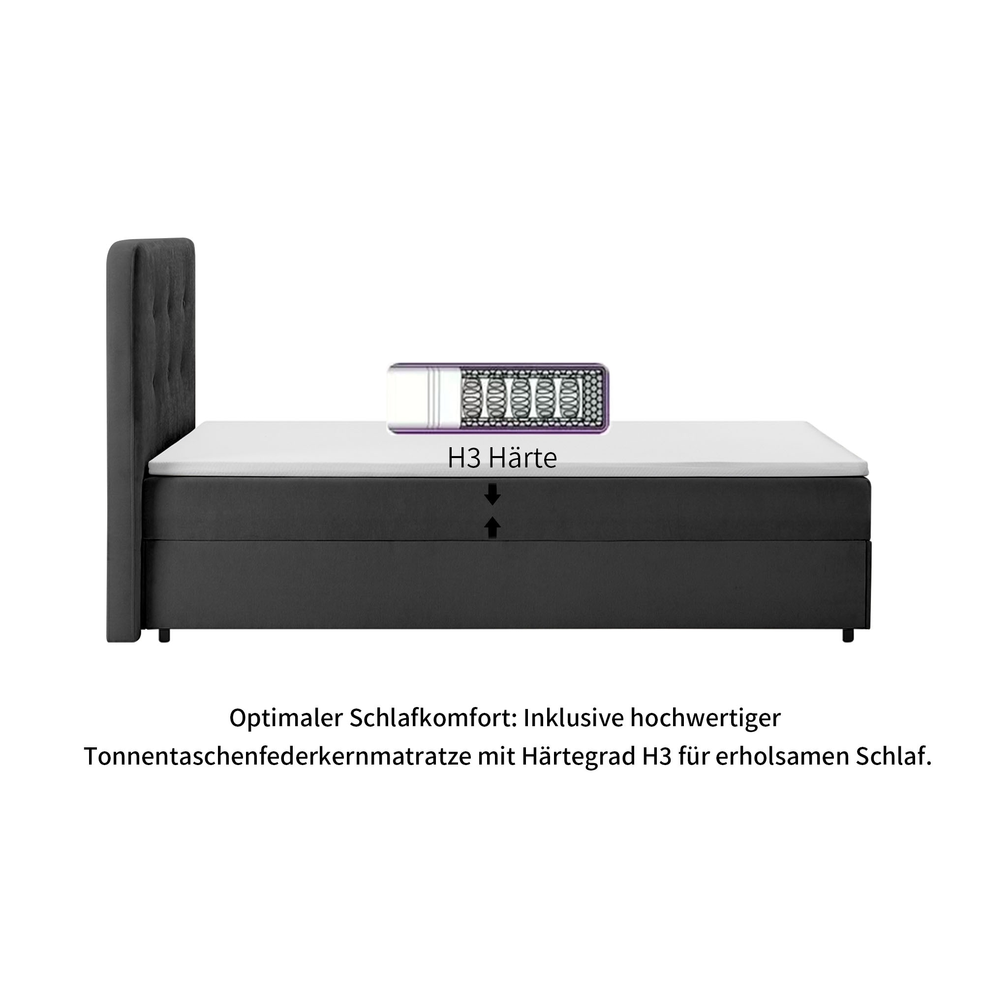 Home affaire Boxbett »Amrum inkl. Bettkasten, Liegefläche 120 und 180x200cm« inkl. Topper, erhältlich in verschiedenen Farben