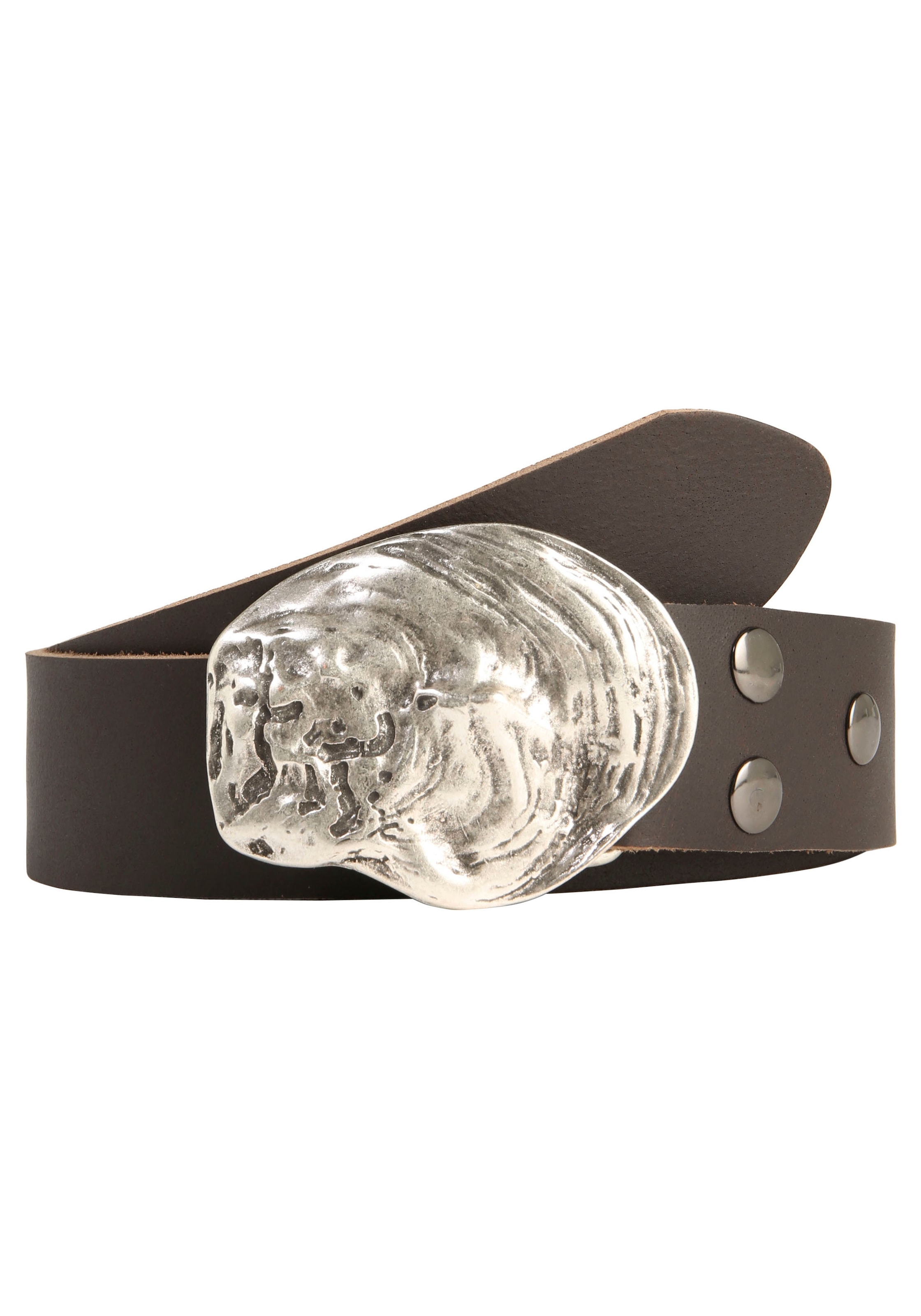 Damen Koppelgürtel, braun, Gr. 120, RETTUNGSRING GÜRTEL, unifarben, Leder, Gürtel