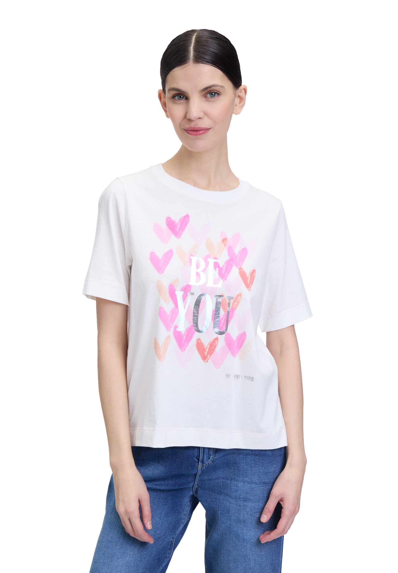 Cartoon Kurzarmshirt "Cartoon Damen Printshirt mit Rundhalsausschnitt", (1 günstig online kaufen