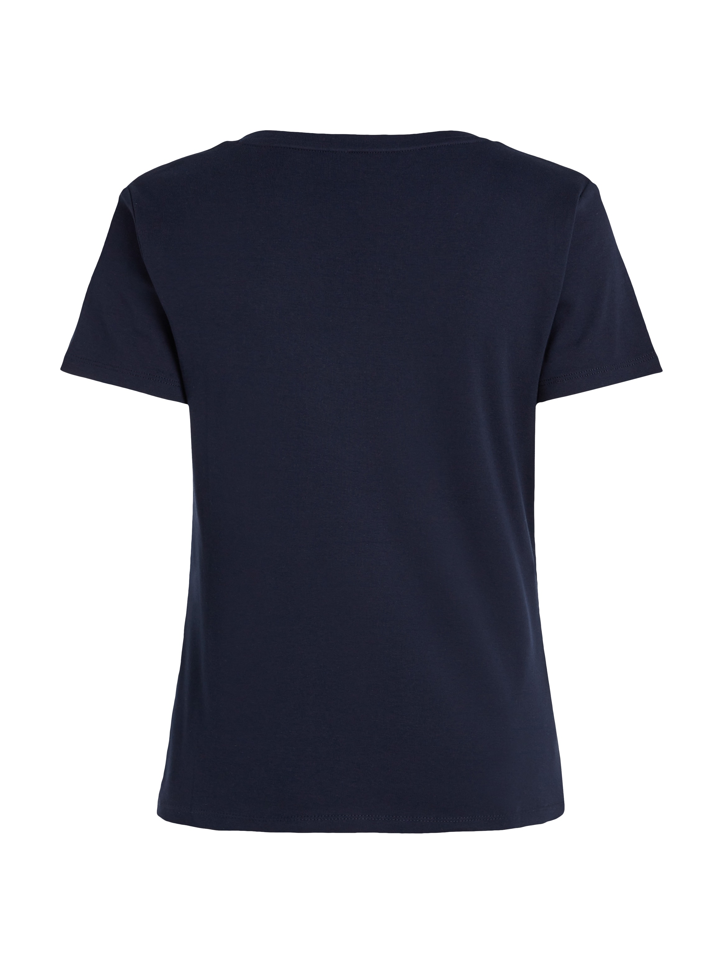 Tommy Hilfiger T-Shirt »SLIM CODY RIB V-NECK SS«, mit dezenter Logostickerei