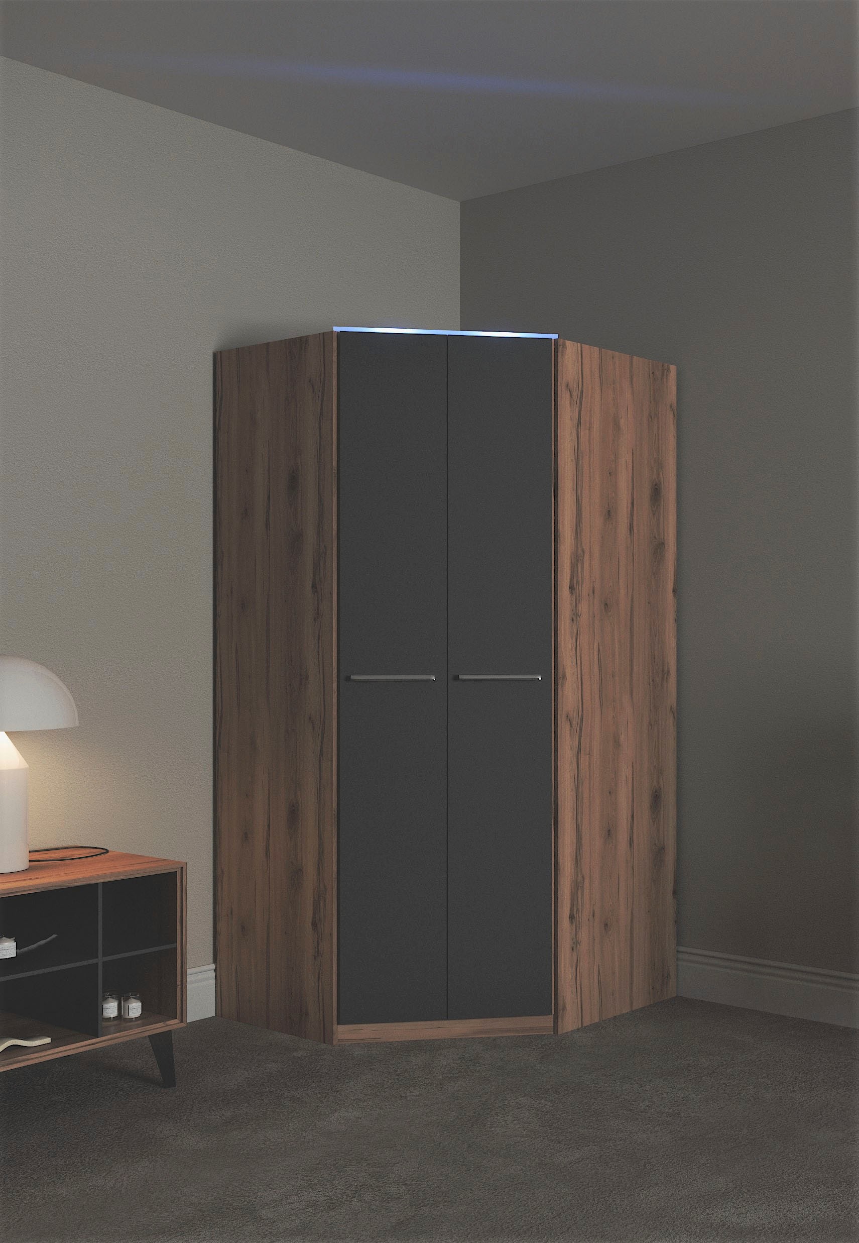 priess "Barcelona Kleiderschrank Ecklösung Raumwunder" in 2 Tiefen Schrank Eckschrank Garderobe