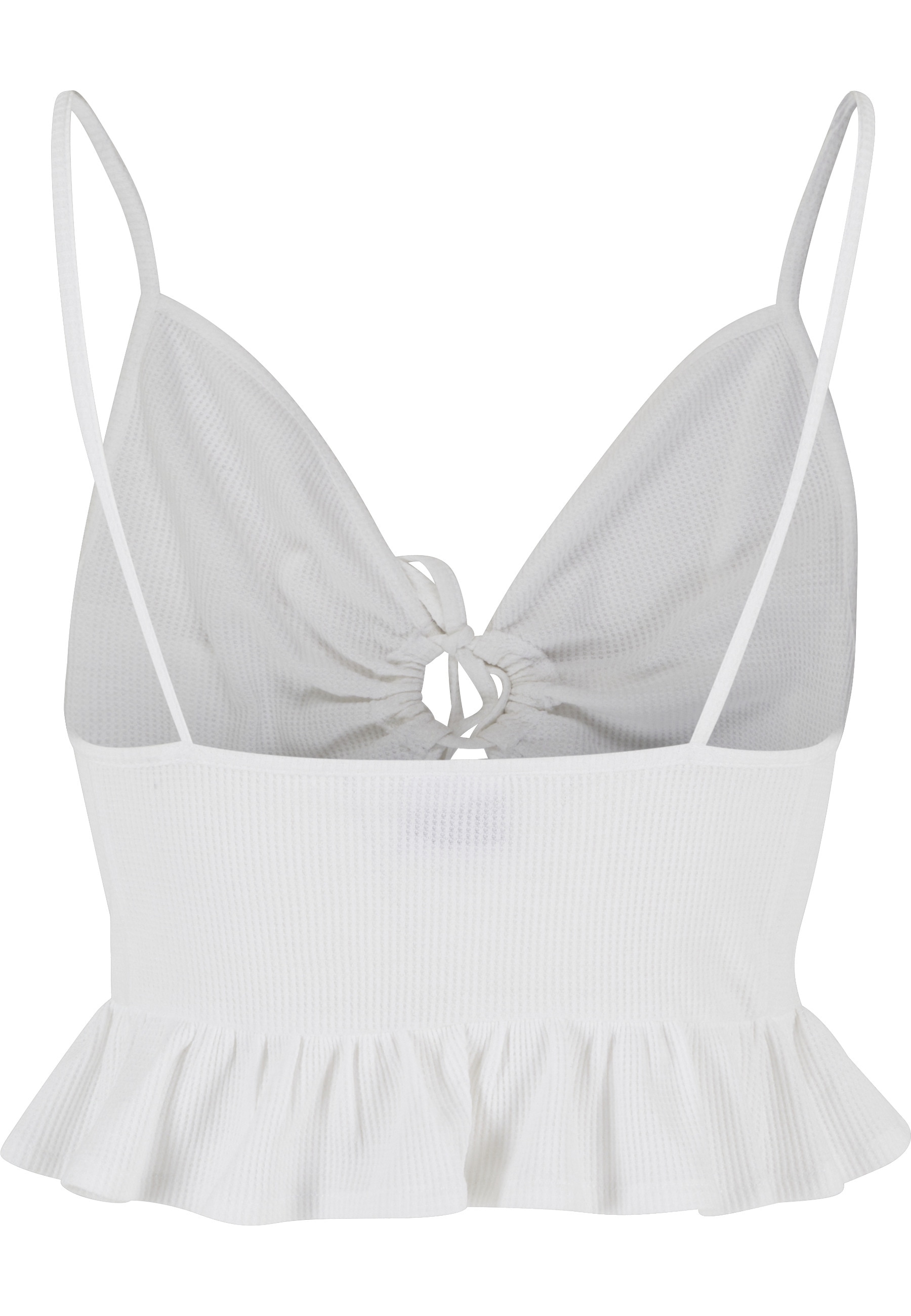 URBAN CLASSICS T-Shirt-BH »Urban Classics Damen Ladies Waffle Pique Ruffle Top«