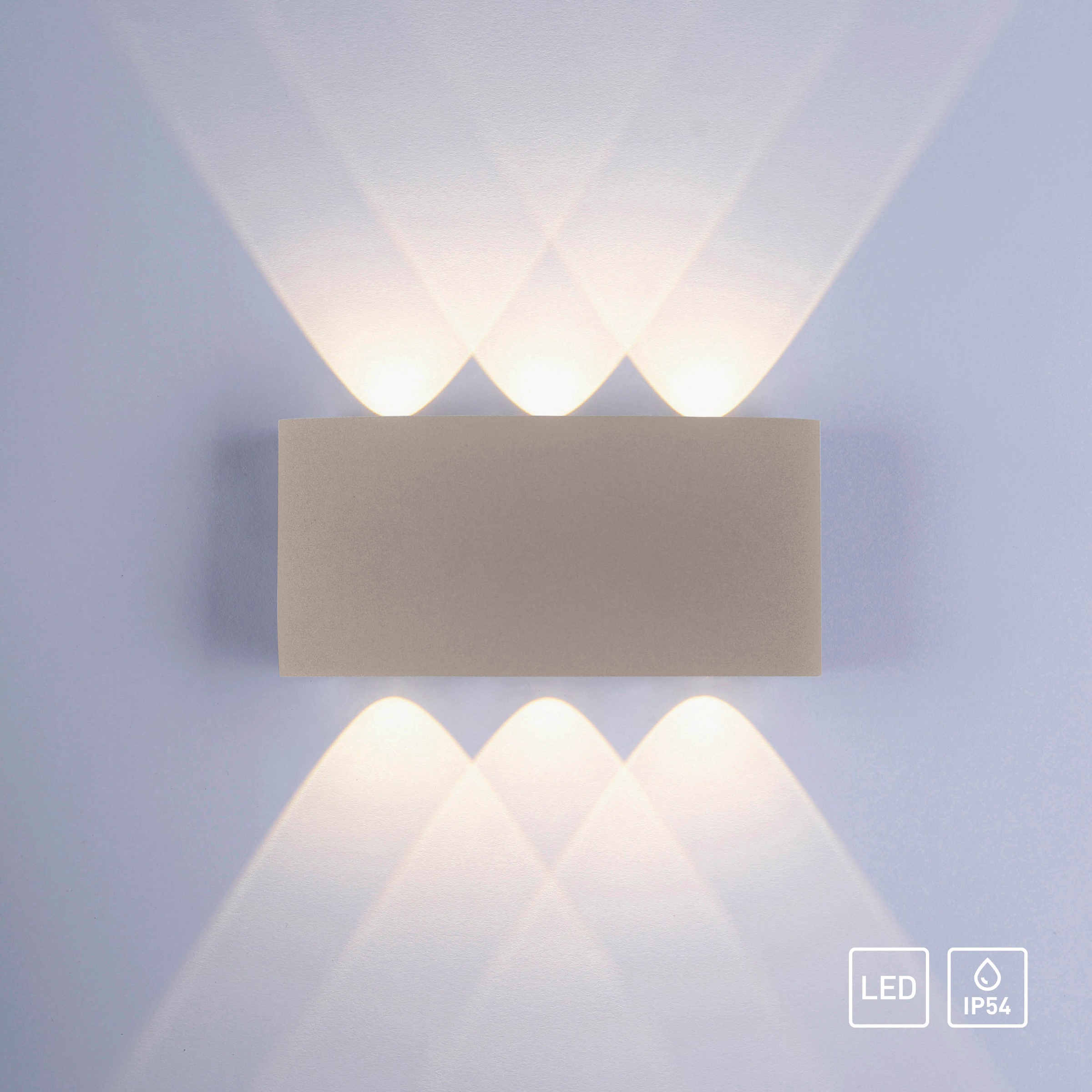 Paul Neuhaus LED Wandleuchte »CARLO« LED-Board 1 Stk. Warmweiß IP54, Für Innen und Außen, Lichtstrahl nach oben und unten,