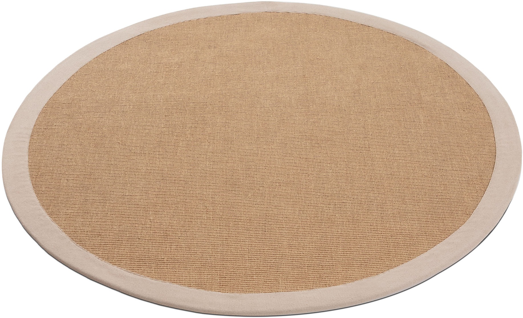 Sisalteppich CARPETFINE "Sisal", beige, H:5mm Ø:200cm, Sisal, Teppiche, Sisalteppich, mit farbiger Bordüre, Anti-Rutsch Rückseite 2