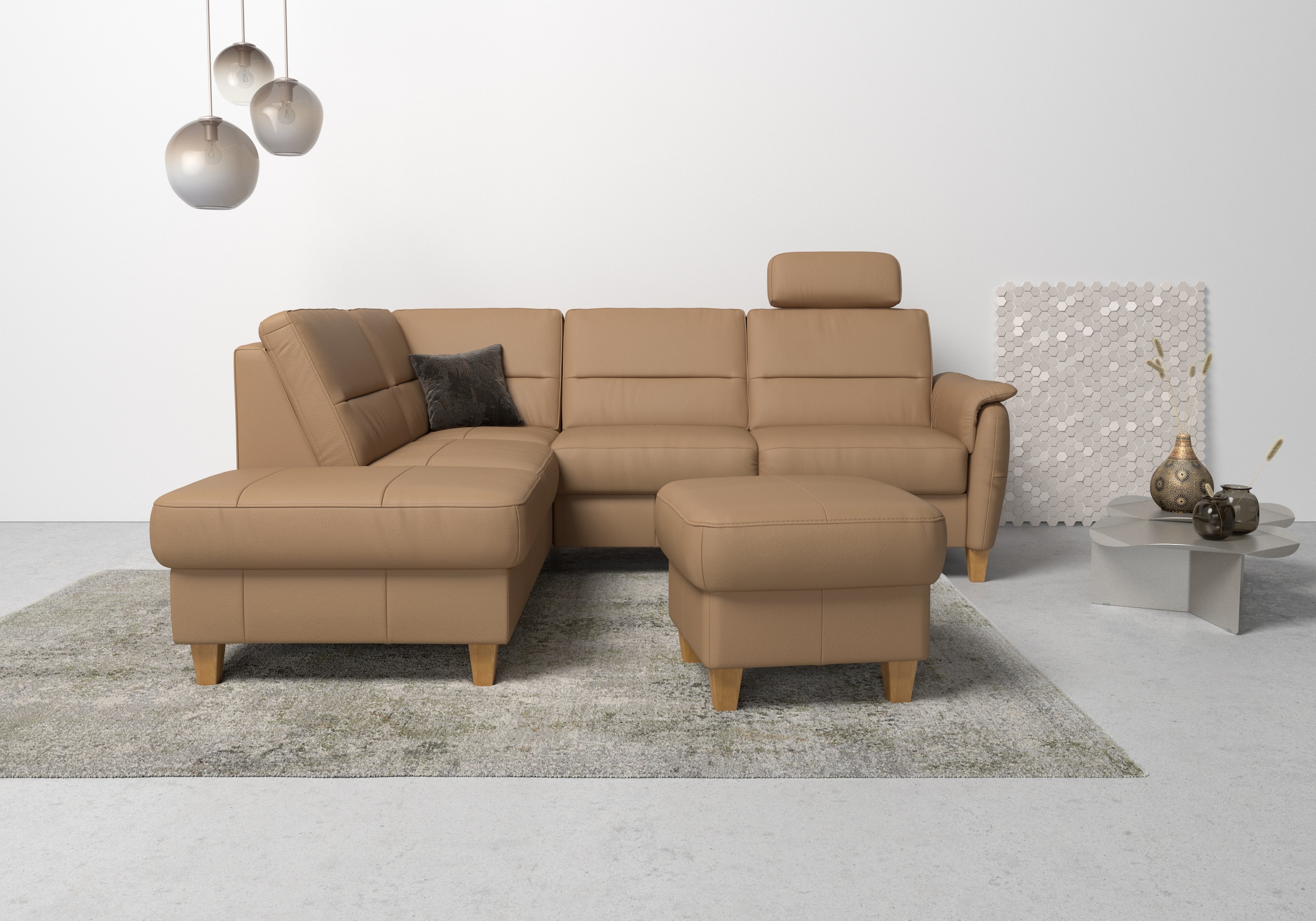Home affaire Ecksofa "Palmera L-Form, B: 236 cm" optional Bettfunktion & Be günstig online kaufen