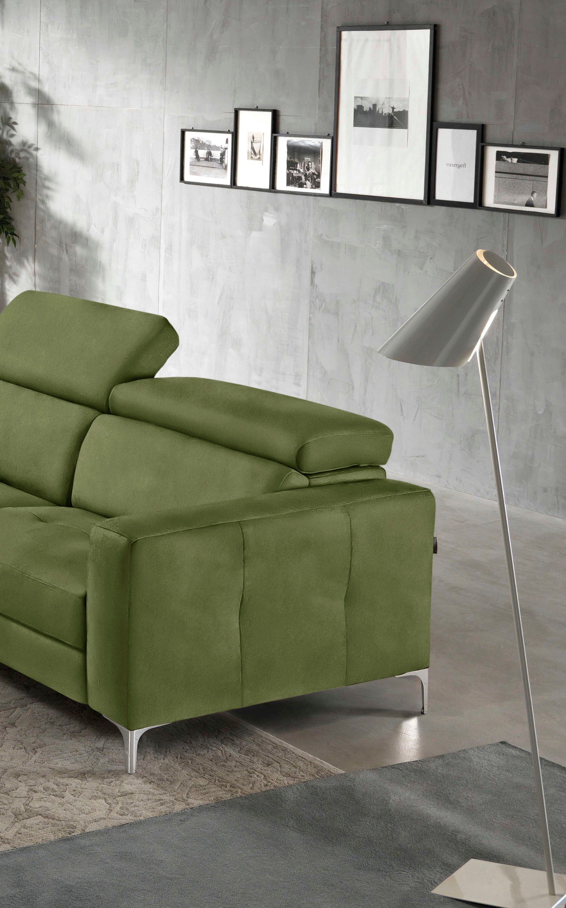 Thumbnail - Egoitaliano Ecksofa "Matt, hoher Sitzkomfort und aufwendige Detailverarbeitung, L-Form" mit Ottomane, inkl. verstellbare...