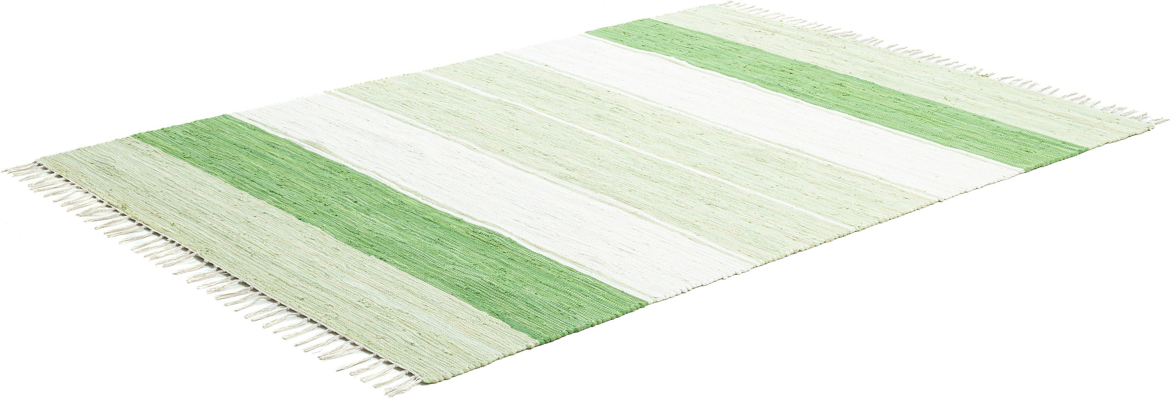 THEKO Teppich "Stripe Cotton, handgewebt" rechteckig 5 mm Höhe Flachgewebe, günstig online kaufen