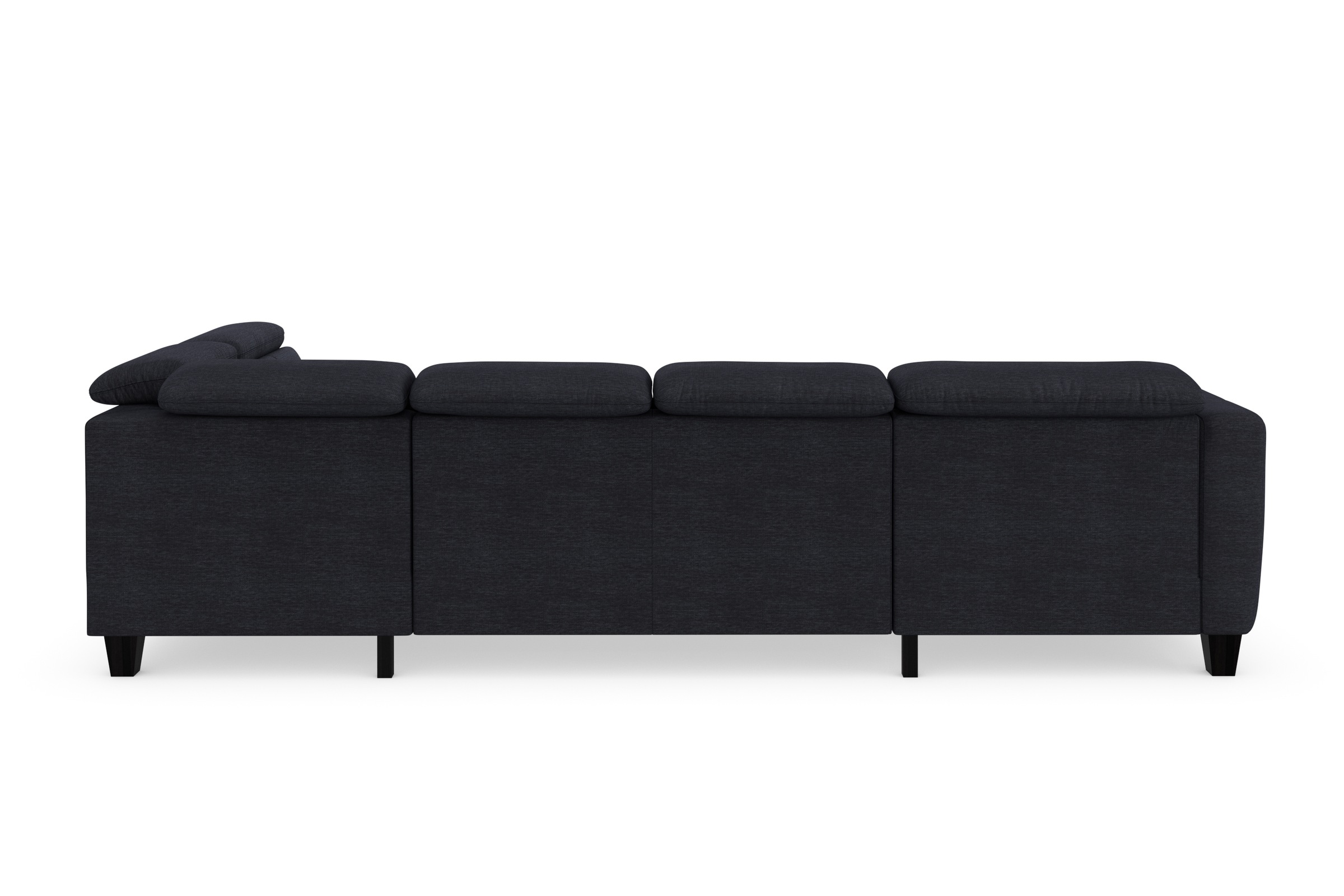 Wohnlandschaft SIT & MORE "Belluci U-Form", blau (tiefblau), B:321cm H:85cm T:195cm, Sofas, Wohnlandschaft, Kopfteilverstellung und Federkern, wahlweise mit Bettfunktion 9