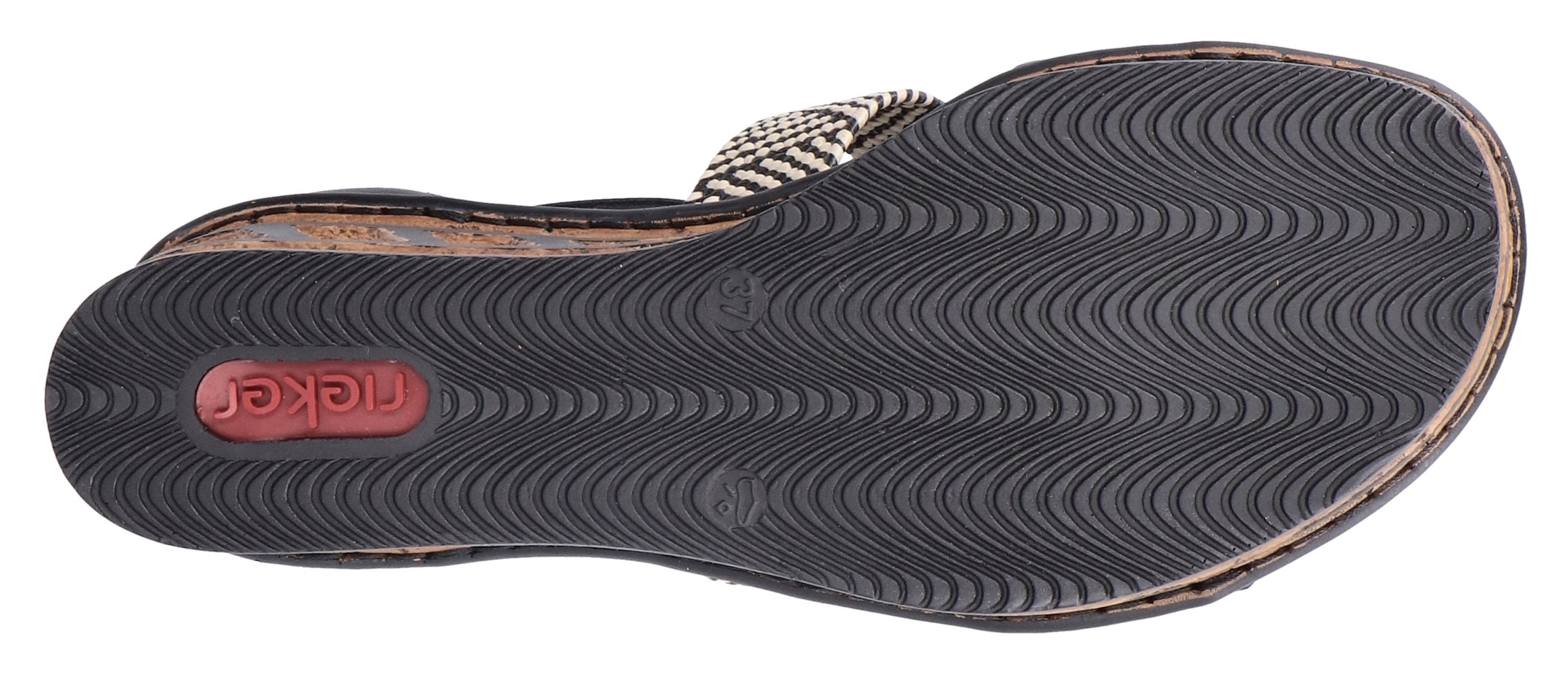 Rieker Keilsandalette, Sommerschuh, Plateausandalette, Sandale mit modischem 6 cm Keilabsatz