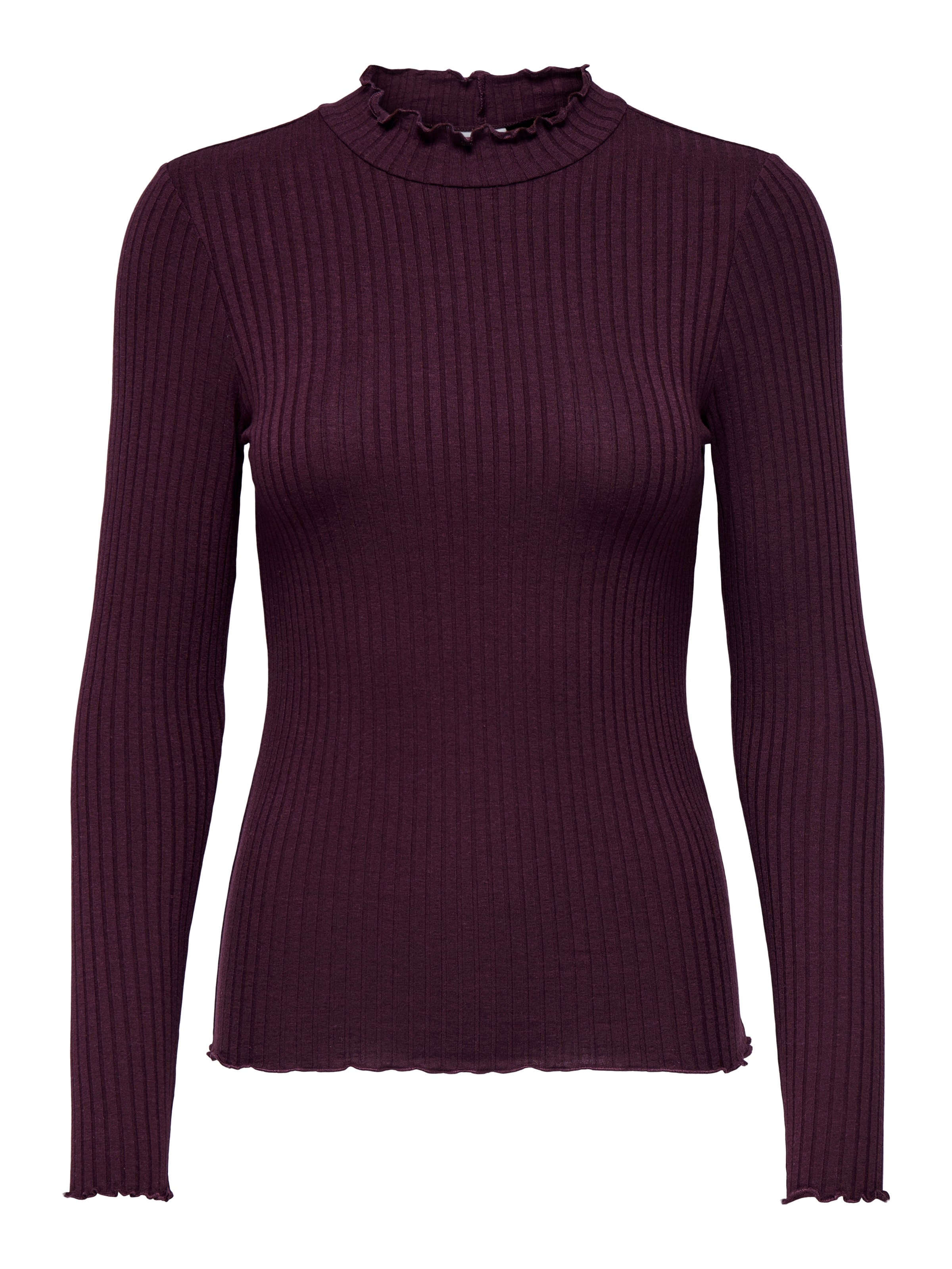 JDY Langarmbluse »JDYFRANSISKA L/S HIGHNECK TOP JRS NOOS«, mit gewellten Säumen