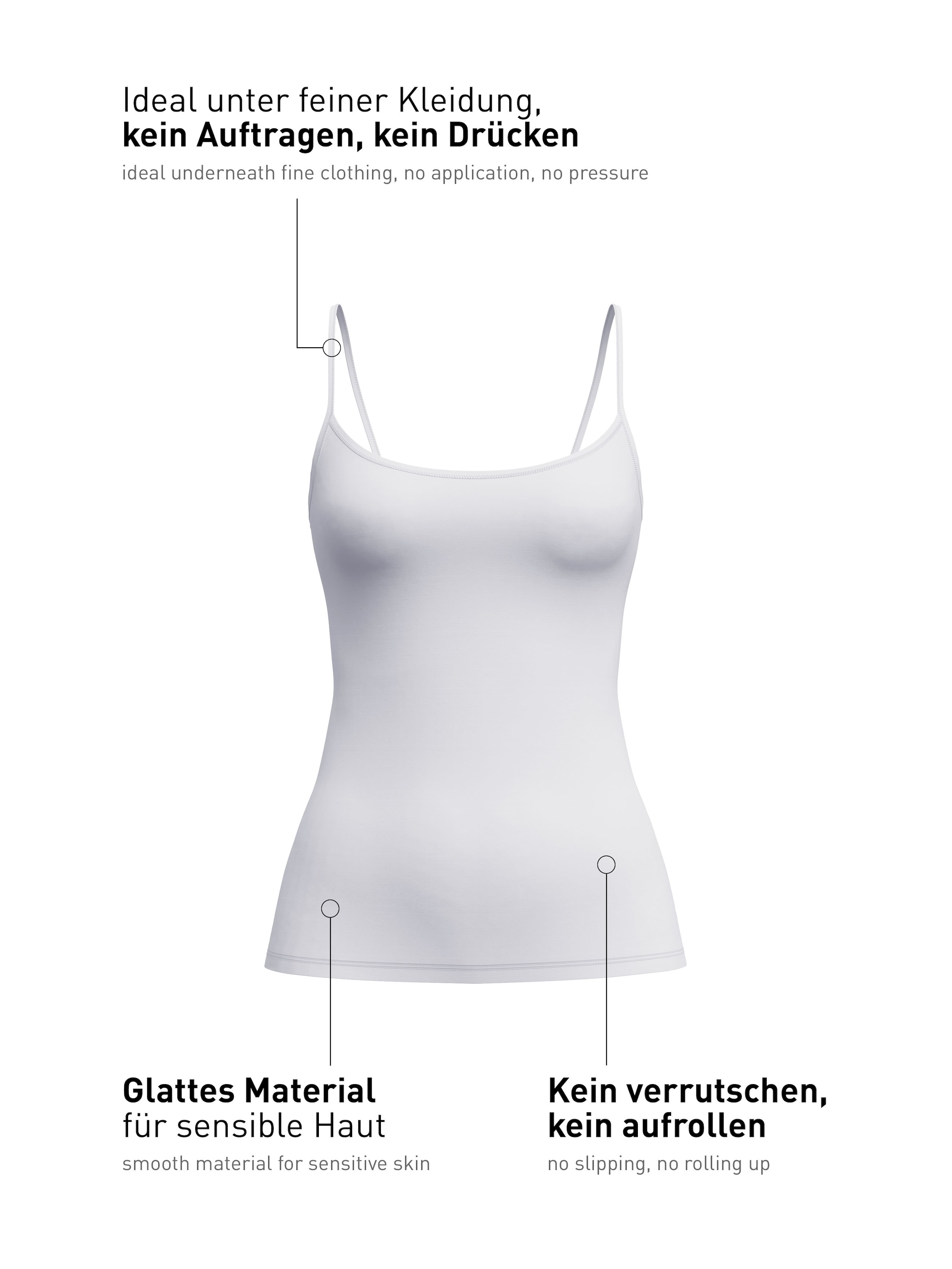 CALIDA Spaghettitop »Sleek Skin« weich, atmungsaktiv, elastisch, feminin