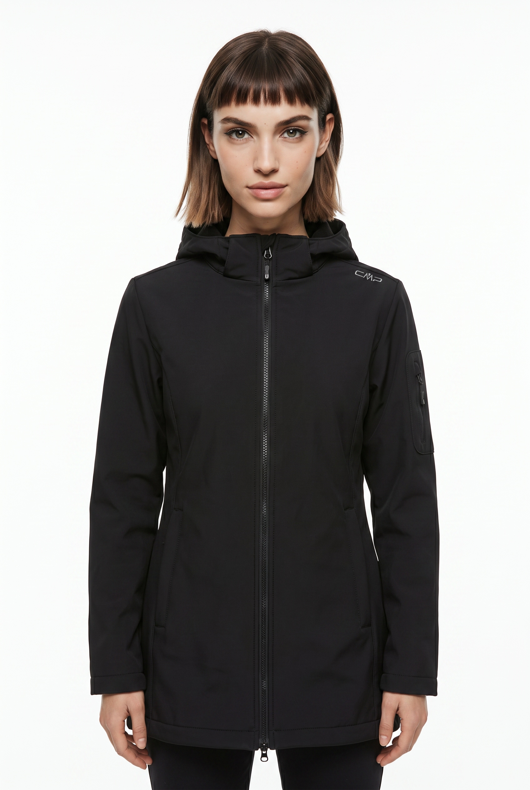 CMP Softshelljacke "WOMAN JACKET DET HOOD" mit Kapuze mit Kapuze, wind- und wasserabweisend