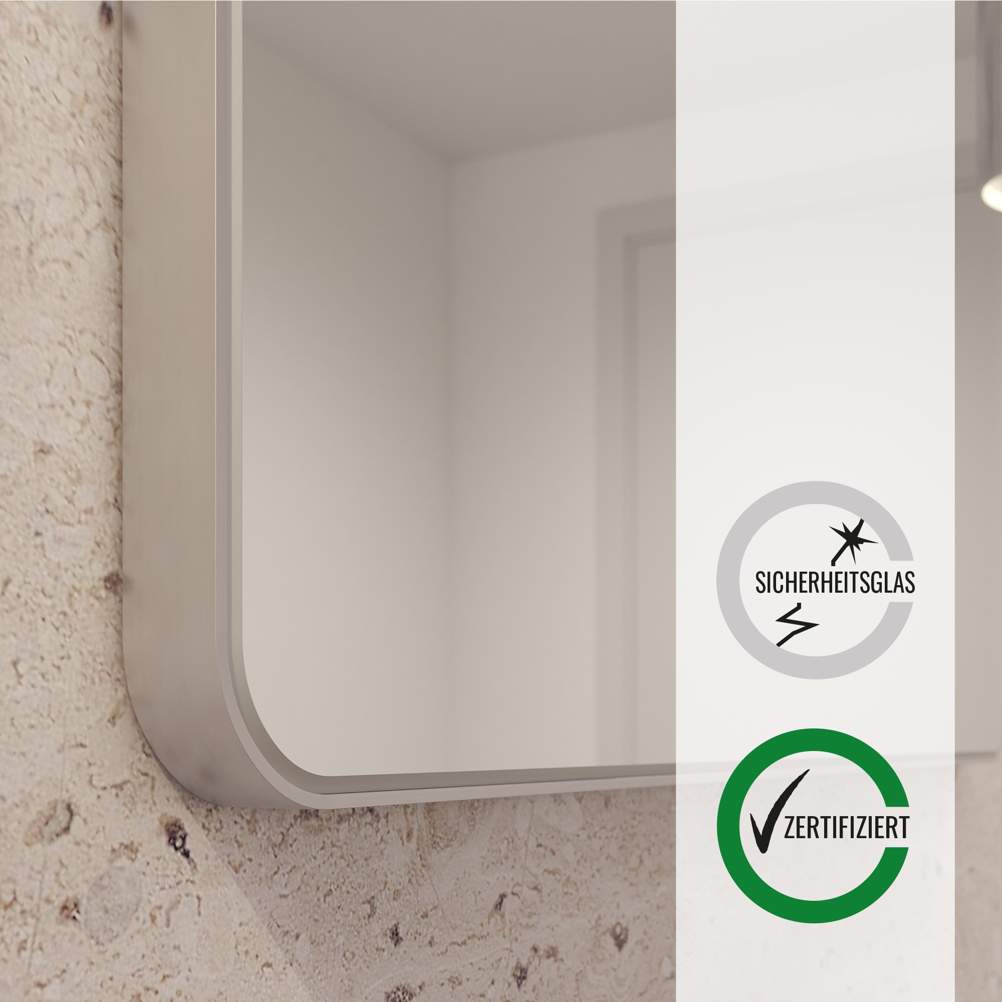 Loevschall Spiegel »Refine, Wandspiegel für alle Raumtypen, Stilvoller Rahmen,«, Spiegel für Schlafzimmer, Wohnzimmer, Garderobe, Flur und Badezimmer