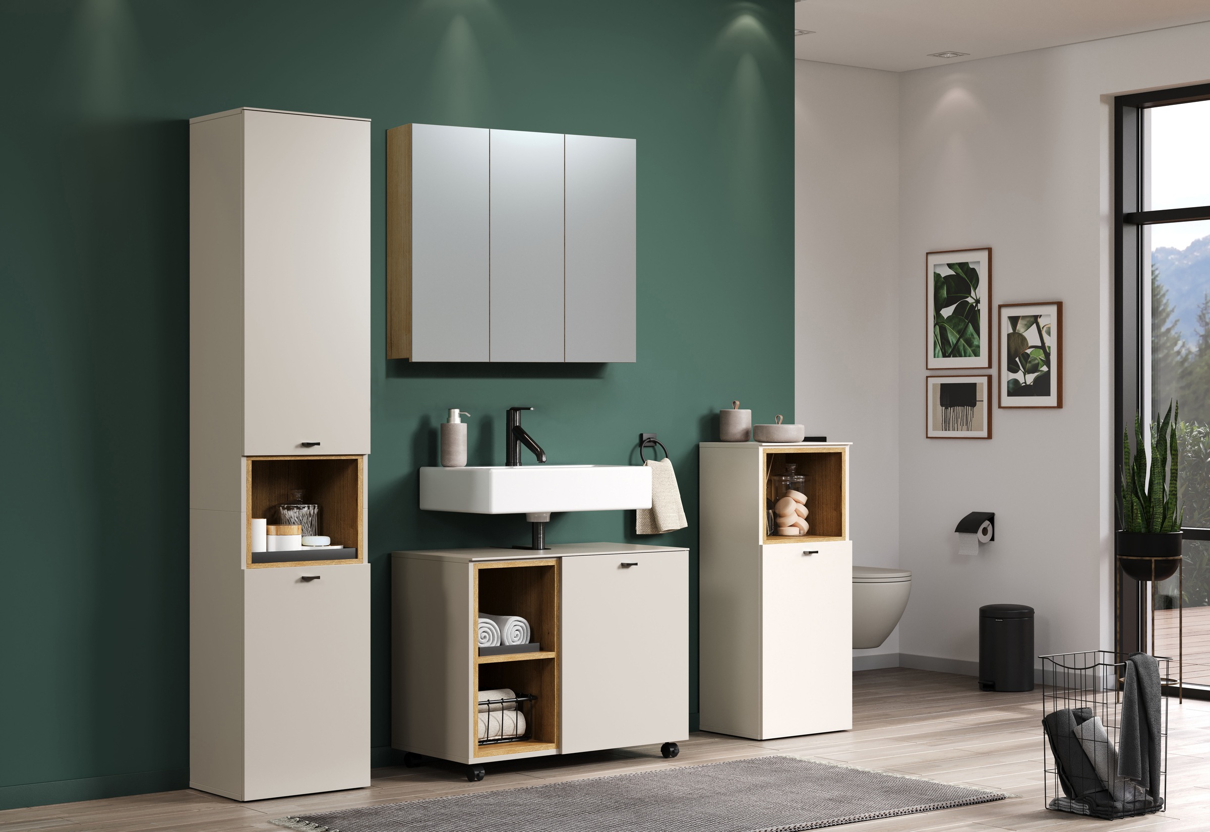 welltime Badmöbel-Set "San Pedro" Komplett-Set, 4 Stk. tlg. günstig online kaufen