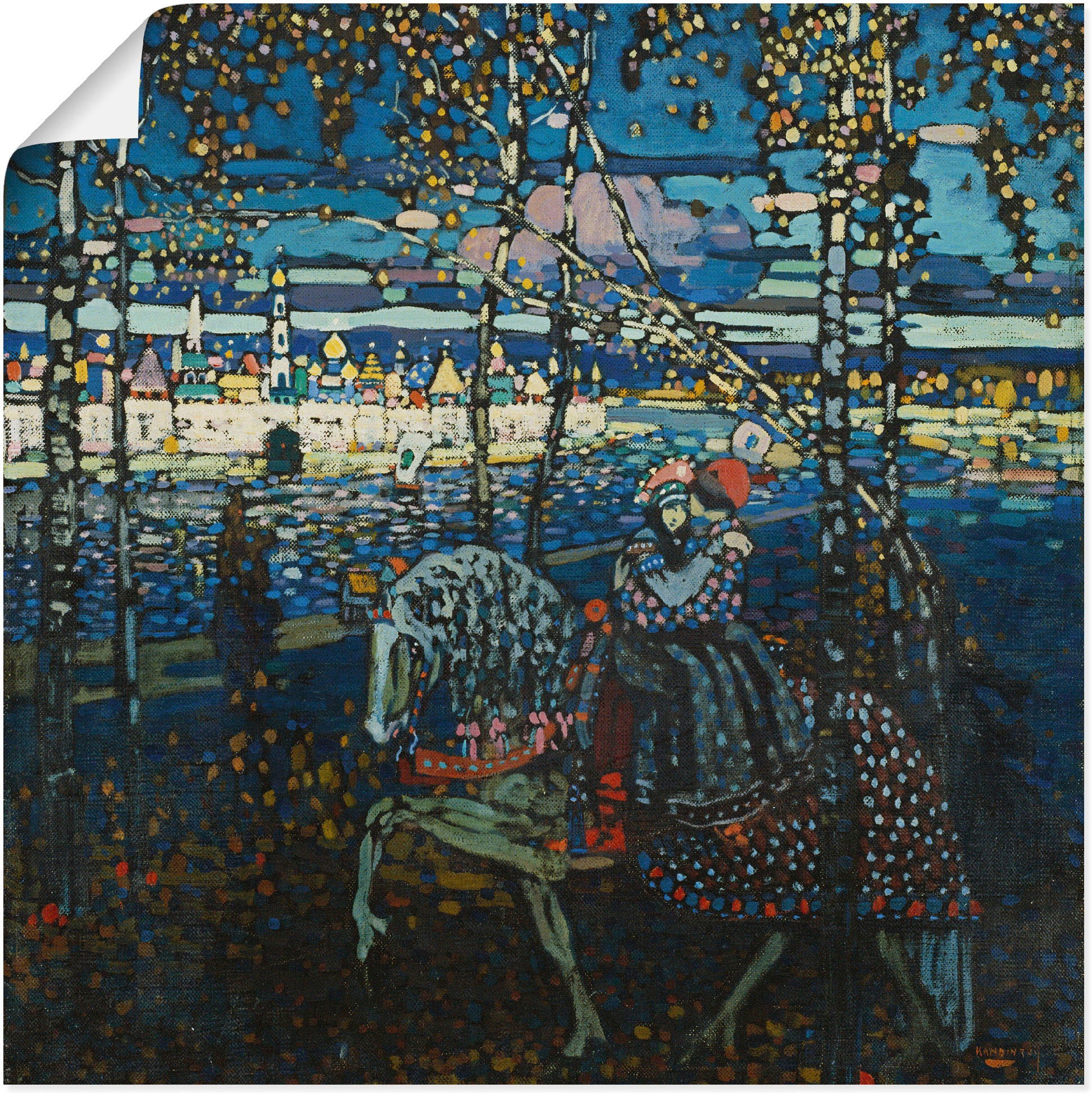 Artland Wandbild »Reitendes Paar. 1907«, Paar, (1 St.), als Leinwandbild, Wandaufkleber oder Poster in versch. Größen