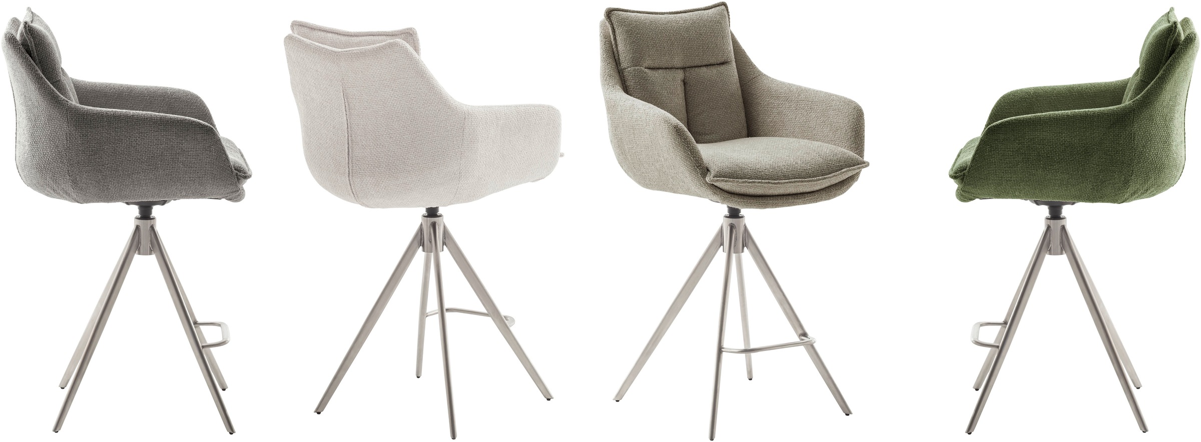 Thumbnail - MCA furniture Bistrostuhl "Parker Tresenstuhl mit Armlehnen Tresenhocker" (Set) 2 Stk.Barhocker,Barmoebel,Barstuhl,360 d...