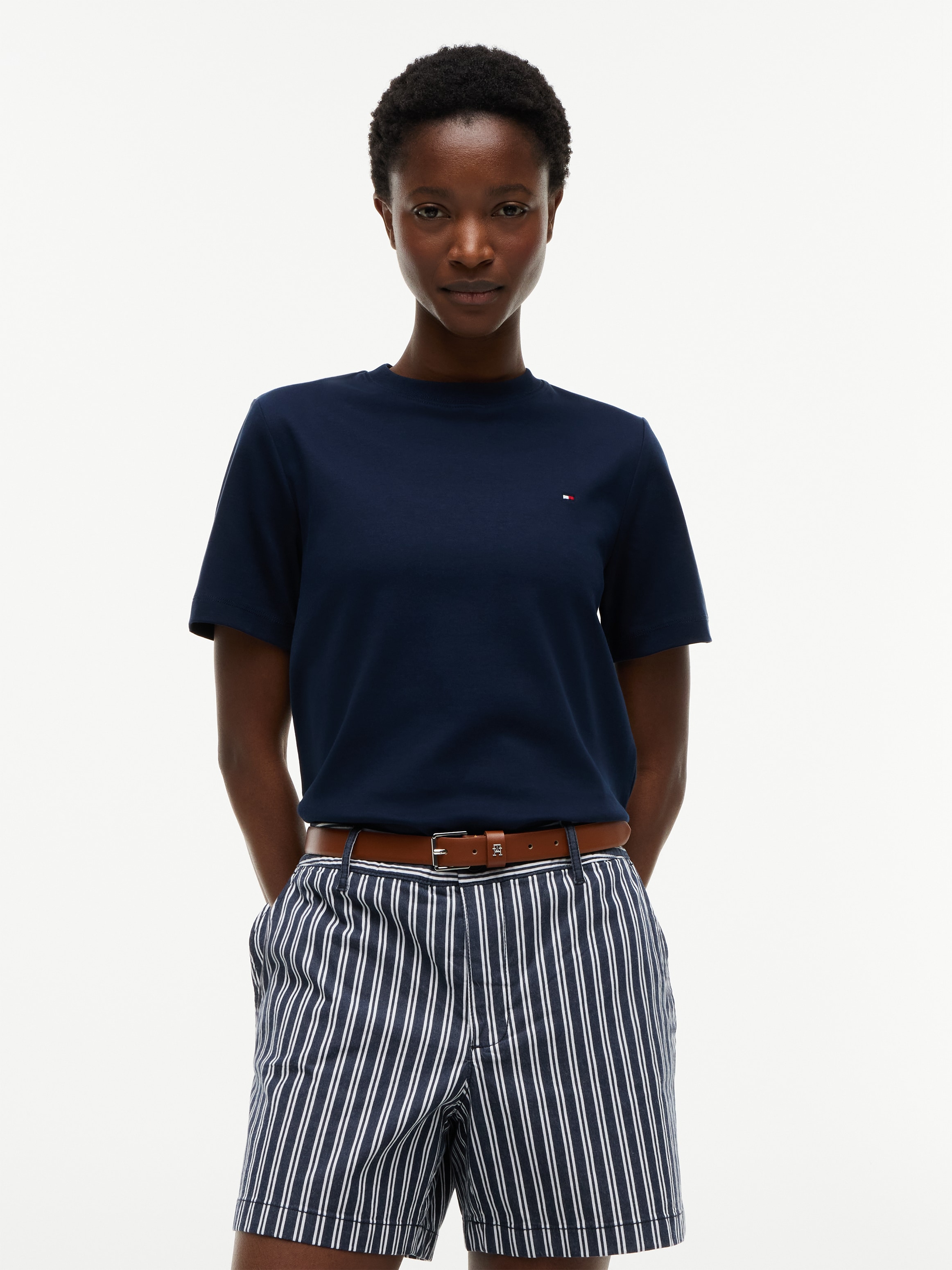 Tommy Hilfiger Kurzarmshirt "INTERLOCK BOXY C-NK SS TEE" Baumwolle
