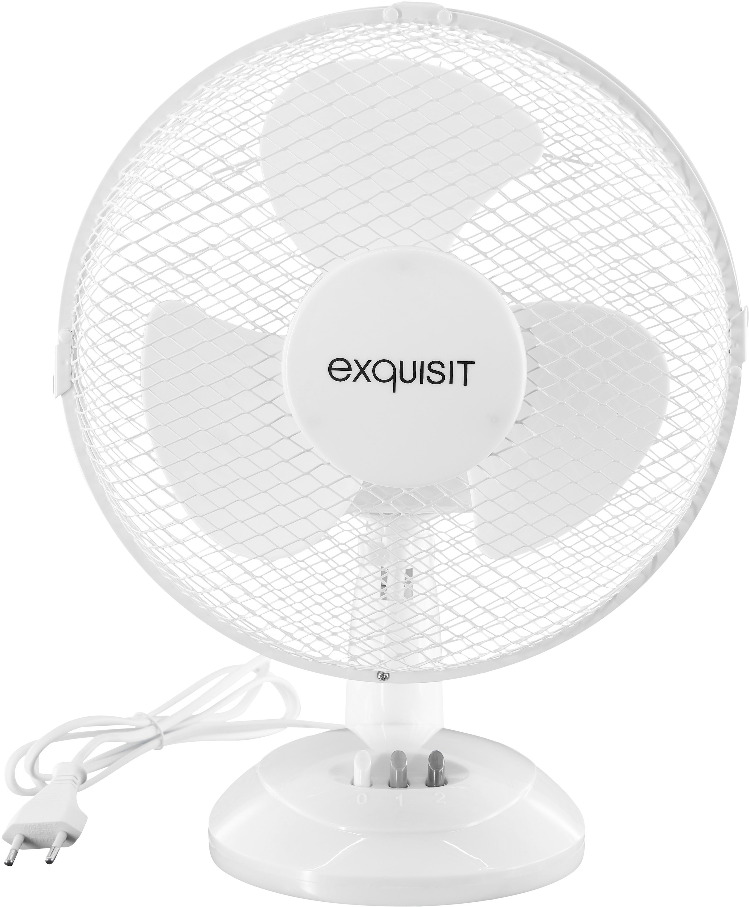 exquisit Tischventilator »VT 33056 we«, Ø 23 cm, inkl. Oszillation & 30 W Leistung, weiß