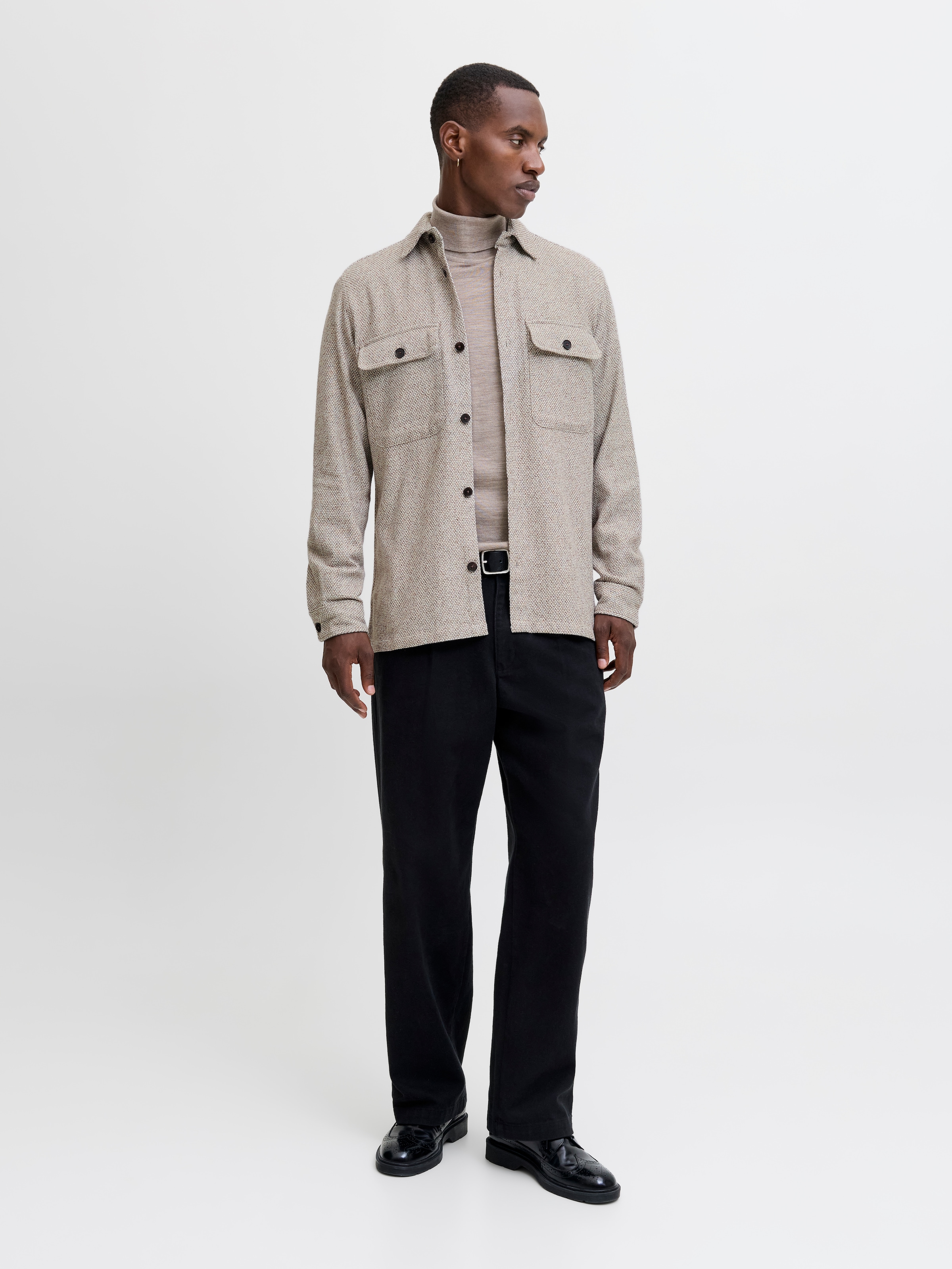 Jack & Jones Langarmhemd »JPRRAYLE MELANGE SOLID L/S OVERSHIRT SN«