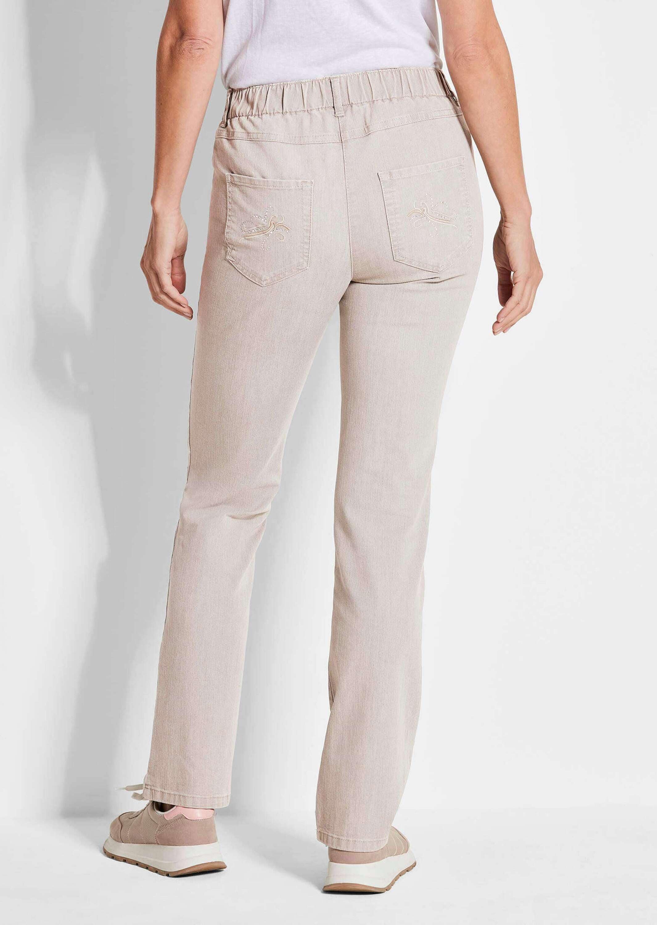 GOLDNER Regular-fit-Jeans »Jeansschlupfhose LOUISA Edel geschmückte Jeansschlupfhose LOUISA«