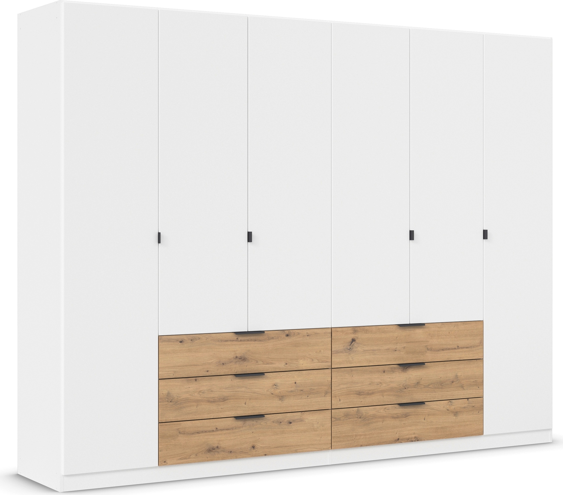 rauch Drehtürenschrank »Kleiderschrank Schrank Garderobe Schlafzimmerschrank DAVOA«, mit farblich abgesetzten Schubkästen in Eiche Artisan MADE IN GERMANY