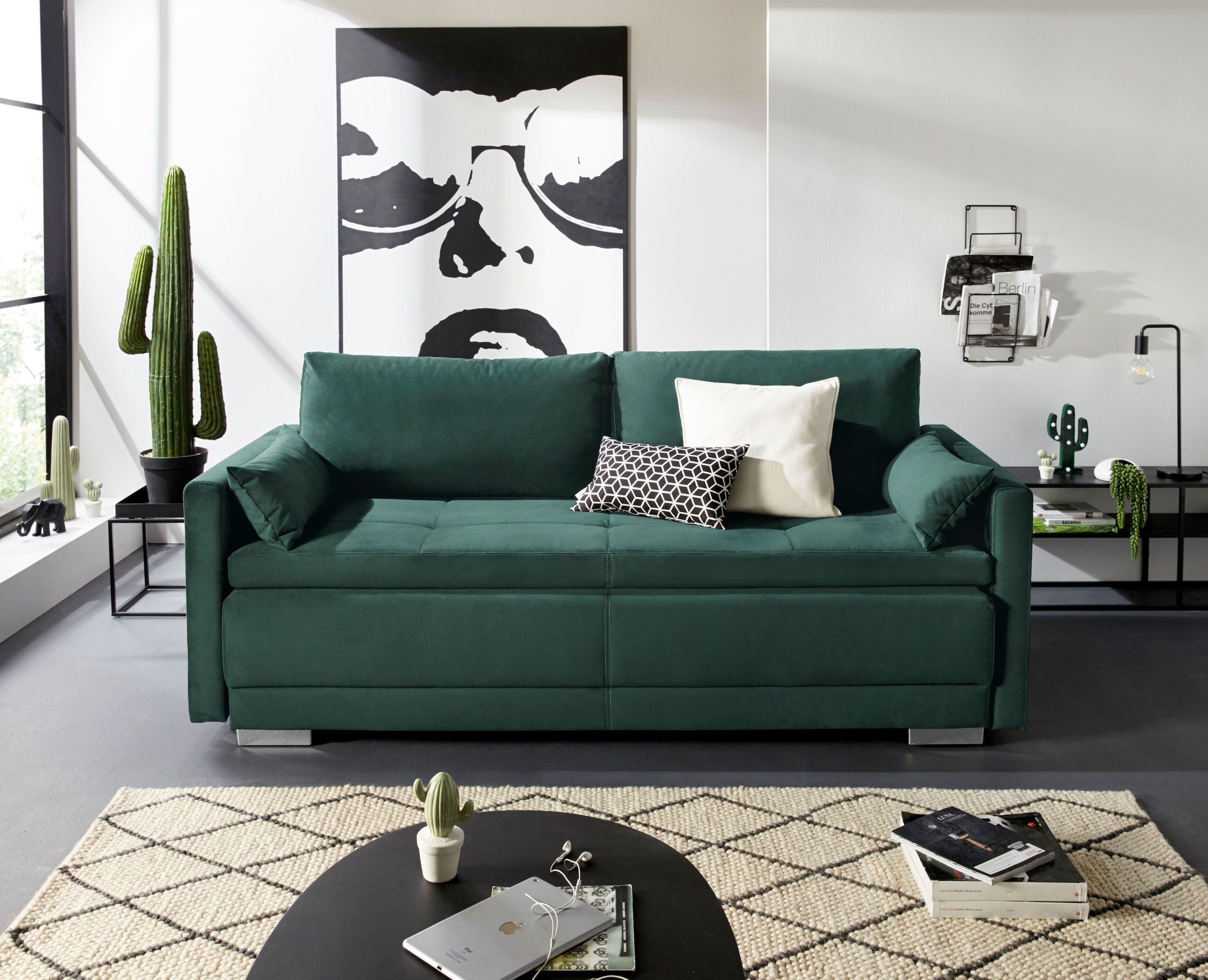 OTTO home Schlafsofa "Berlin" mit Boxspringaufbau, Bettfunktion & Bettkaste günstig online kaufen