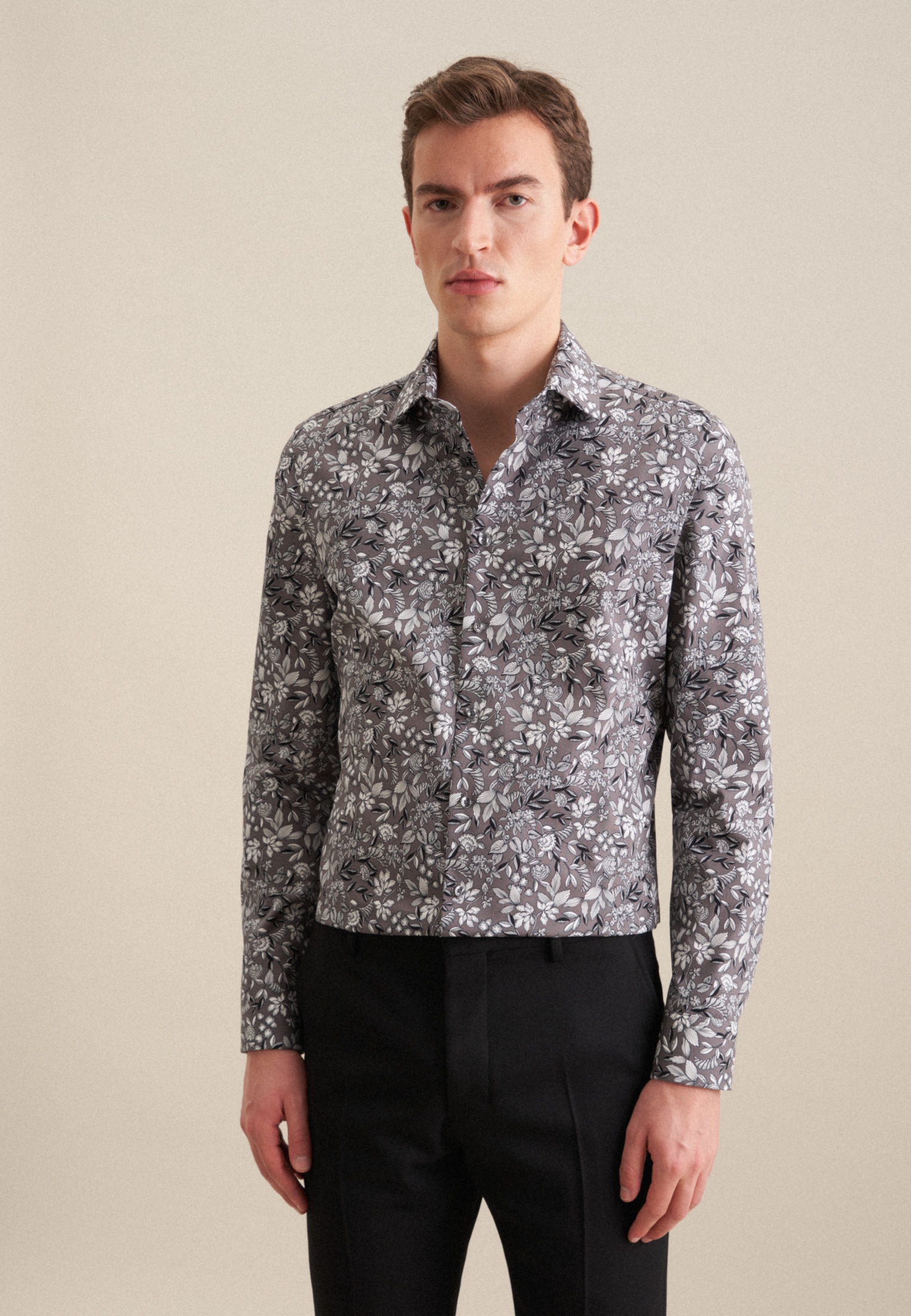 seidensticker Businesshemd "Slim" Slim 1/1 Kentkragen Druck günstig online kaufen