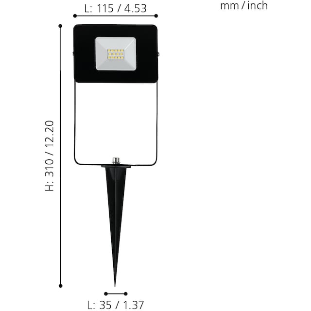 EGLO,LED Gartenstrahler»FAEDO 4«, Anschlußkabel mit Stecker | BAUR