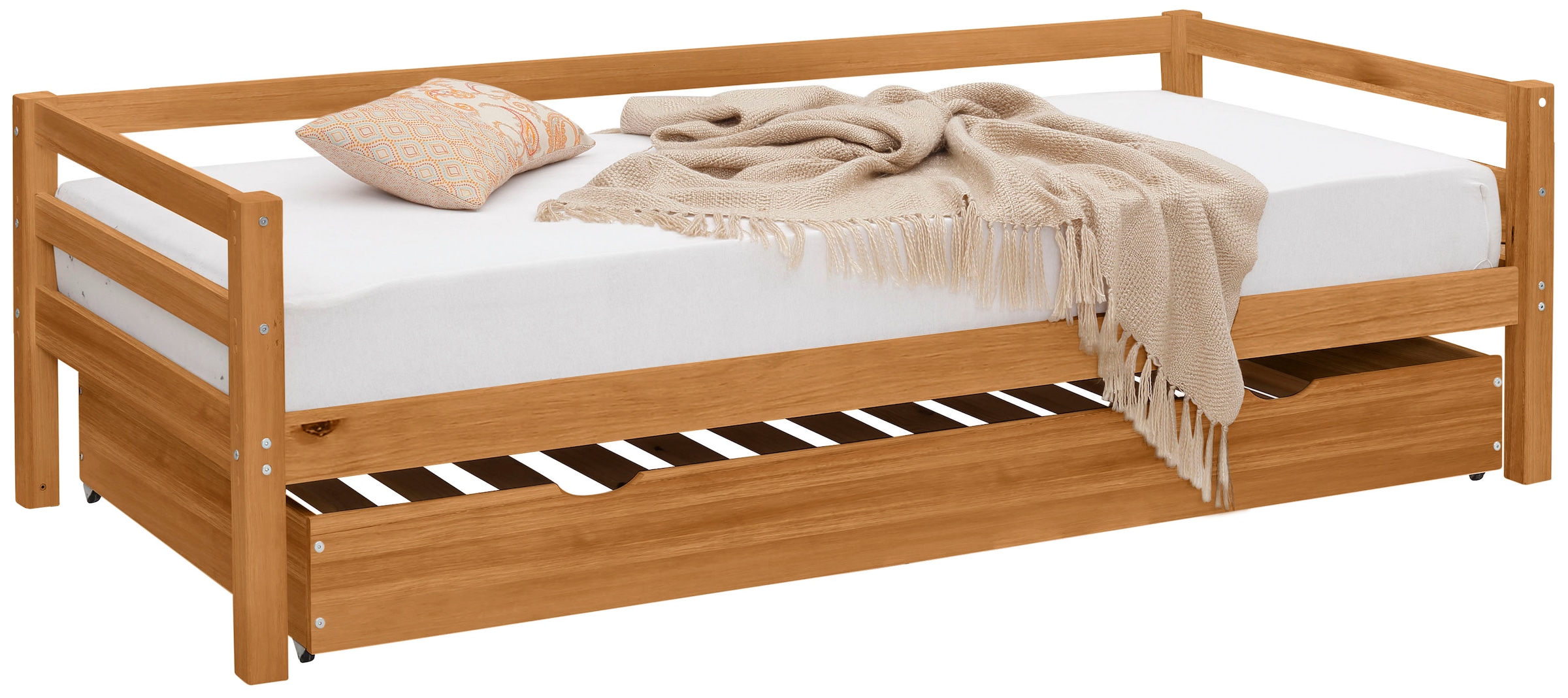 Lüttenhütt Daybett »Alpi«, mit Schubkasten aus Kiefernholz, Außenbreite 103 cm, Kinderbett