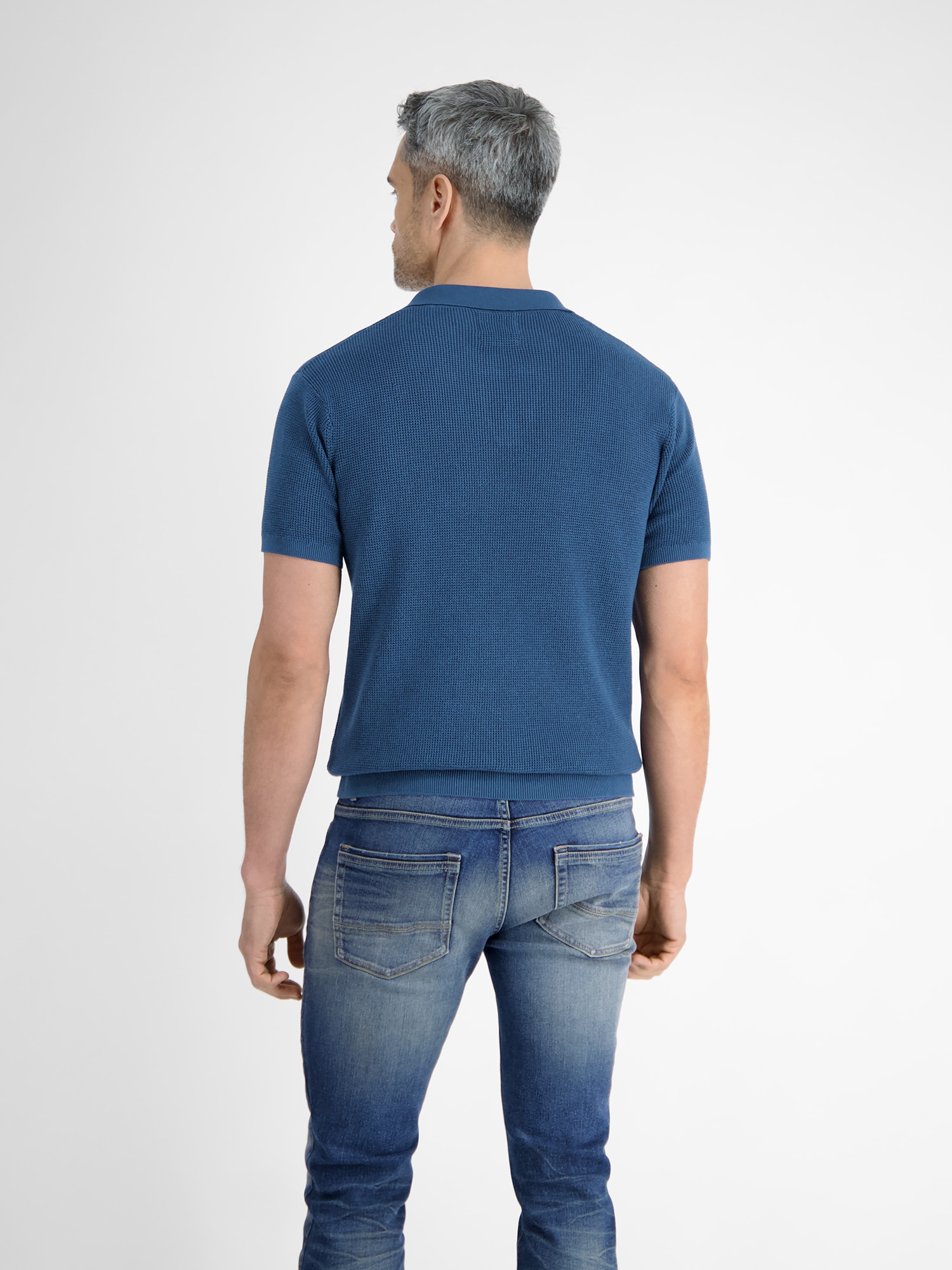 LERROS Poloshirt »LERROS Herren Strick-Polo mit offenem Kragen«