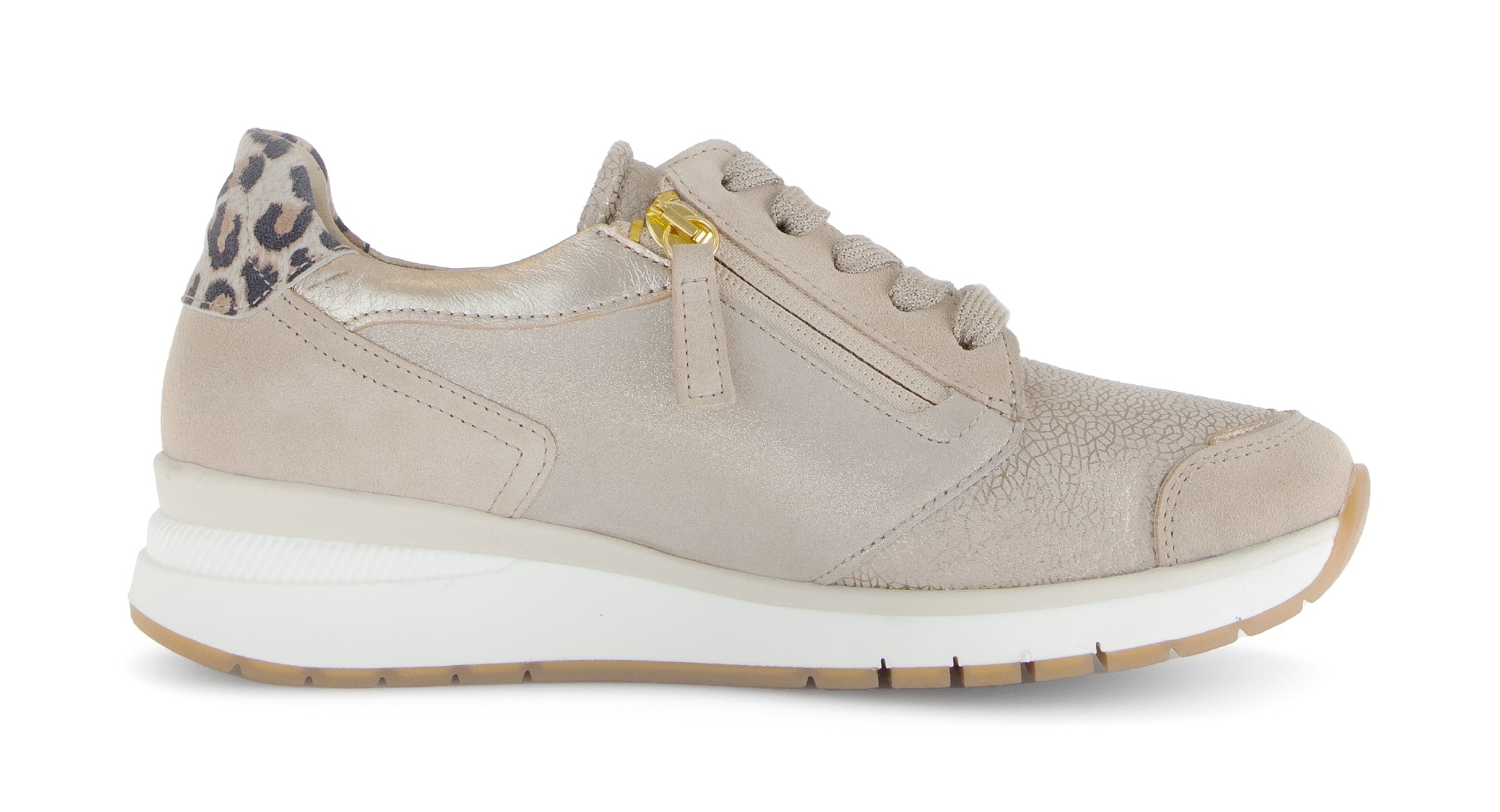 Keilsneaker GABOR "CAPRI", Damen, Gr. 39, bronzefarben, gold, Lacklederimitat, Veloursleder, metallic, Schuhe, Freizeitschuh, Halbschuh, Schnürer, in Weite K (=extraweit) 3