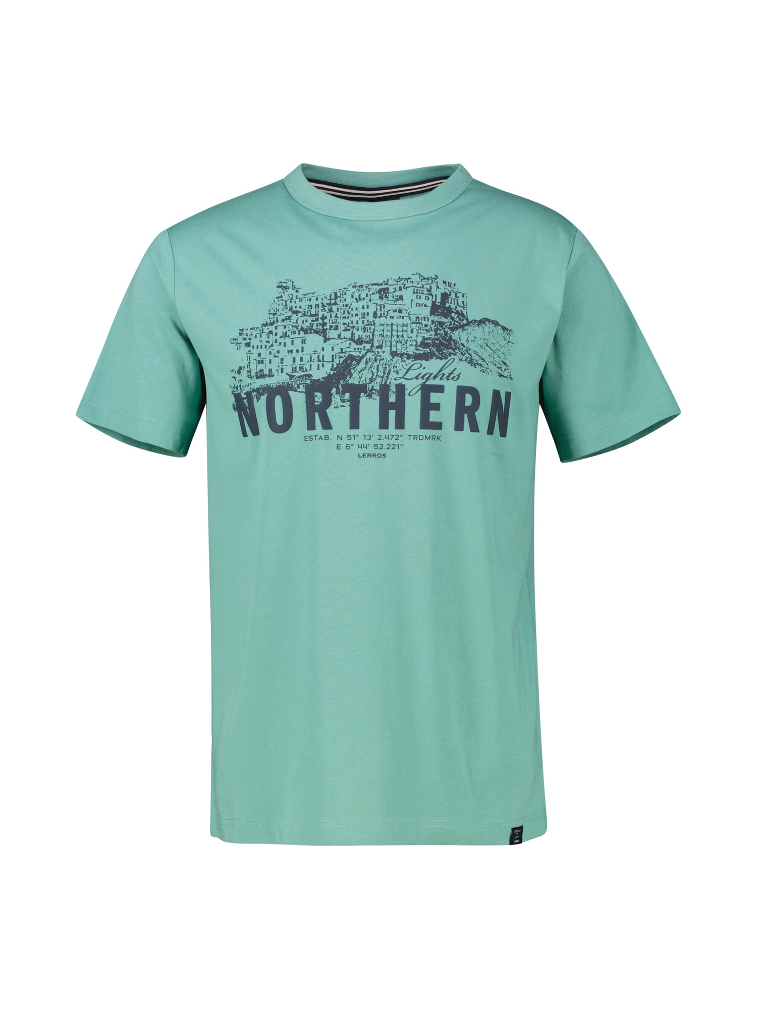LERROS T-Shirt »LERROS Unifarbenes T-Shirt mit Brustprint«