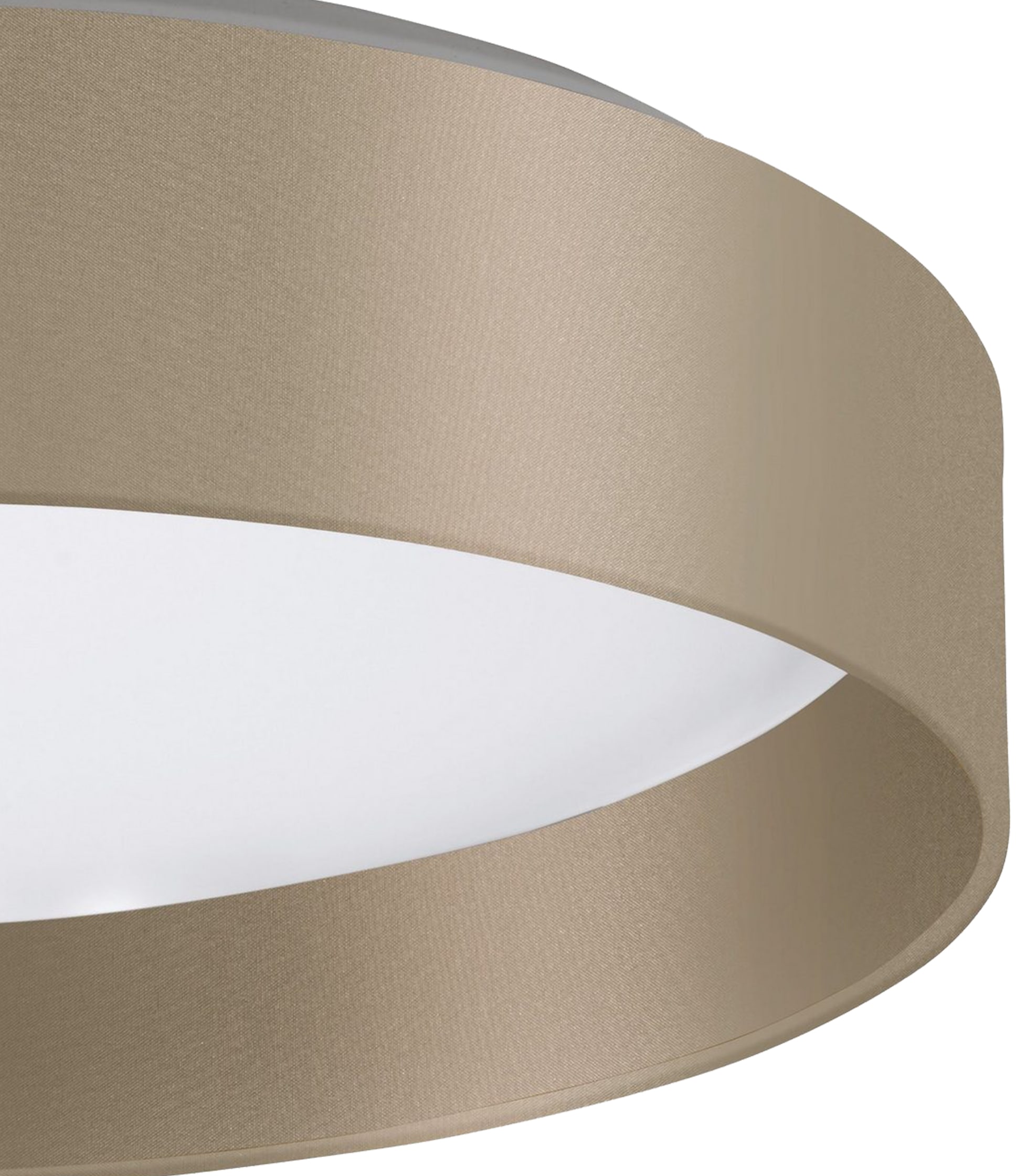 Leonique LED Deckenleuchte »Juria«, 1 flammig, Leuchtmittel LED-Modul | LED fest integriert, Deckenlampe Ø38 x H9 cm mit Textil-/Stoffschirm, CCT, Fernbedienung