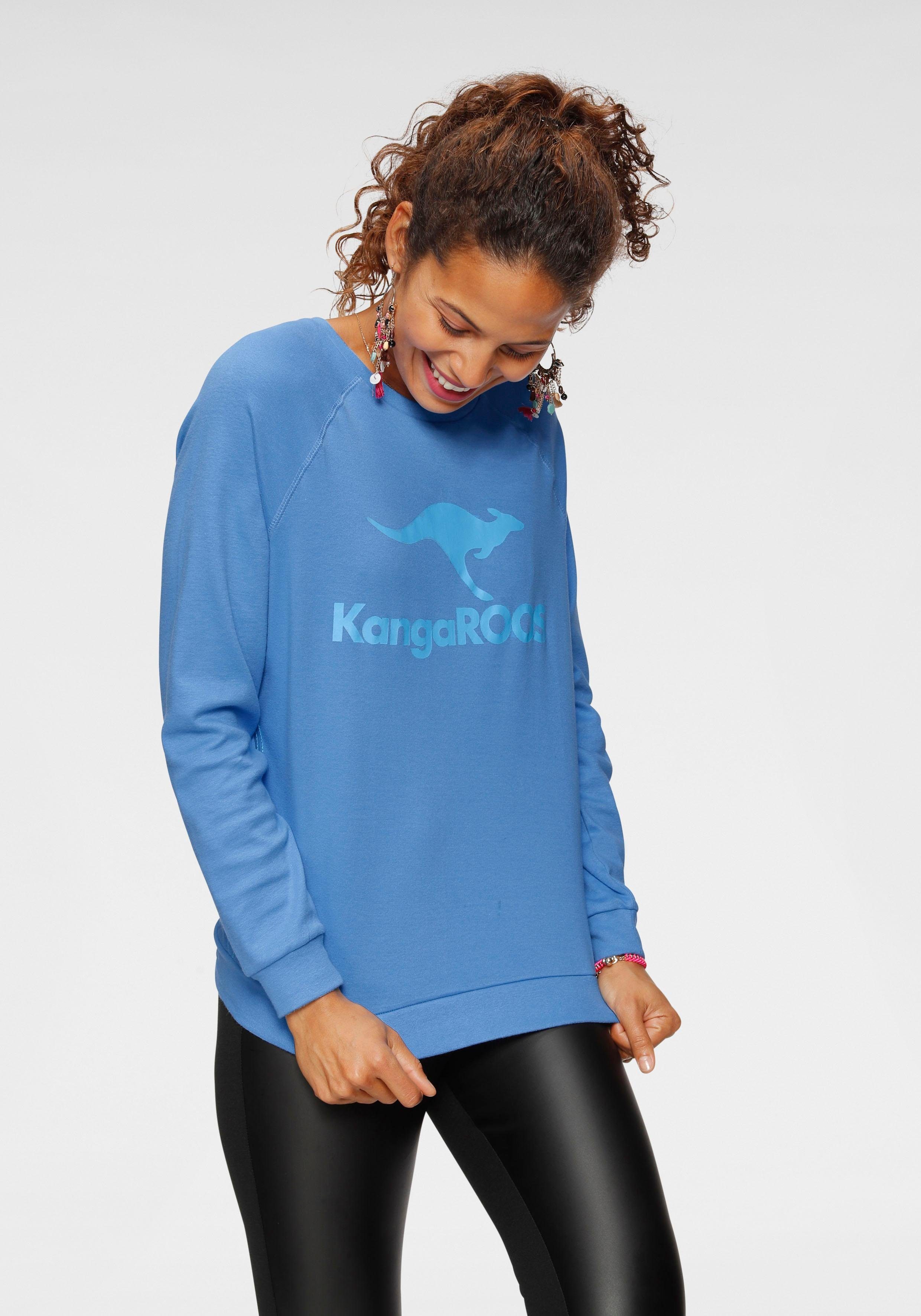 KangaROOS Sweatshirt, mit Rundhalsausschnitt, Langarm, aus Baumwolle, bequeme Passform