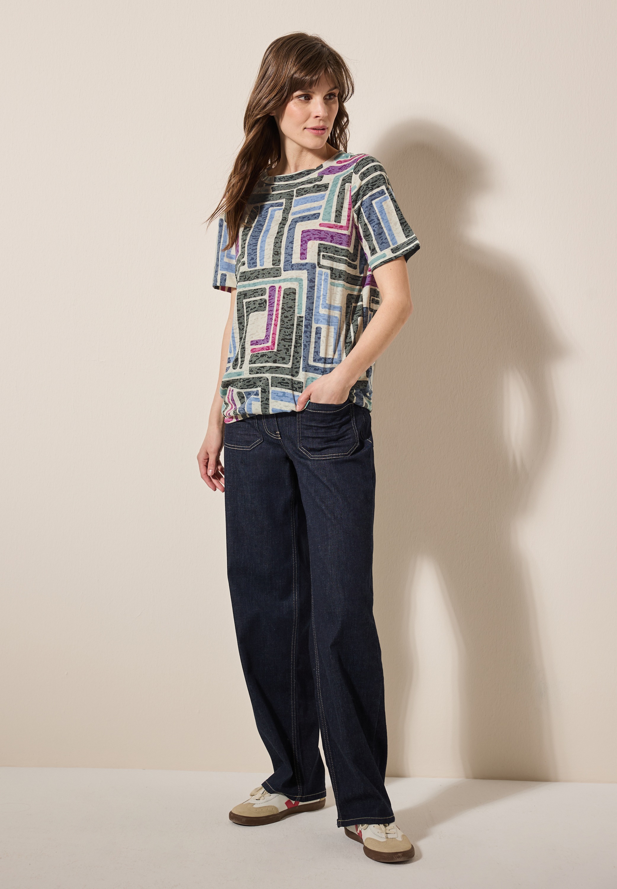 Cecil Print-Shirt, aus softem Materialmix