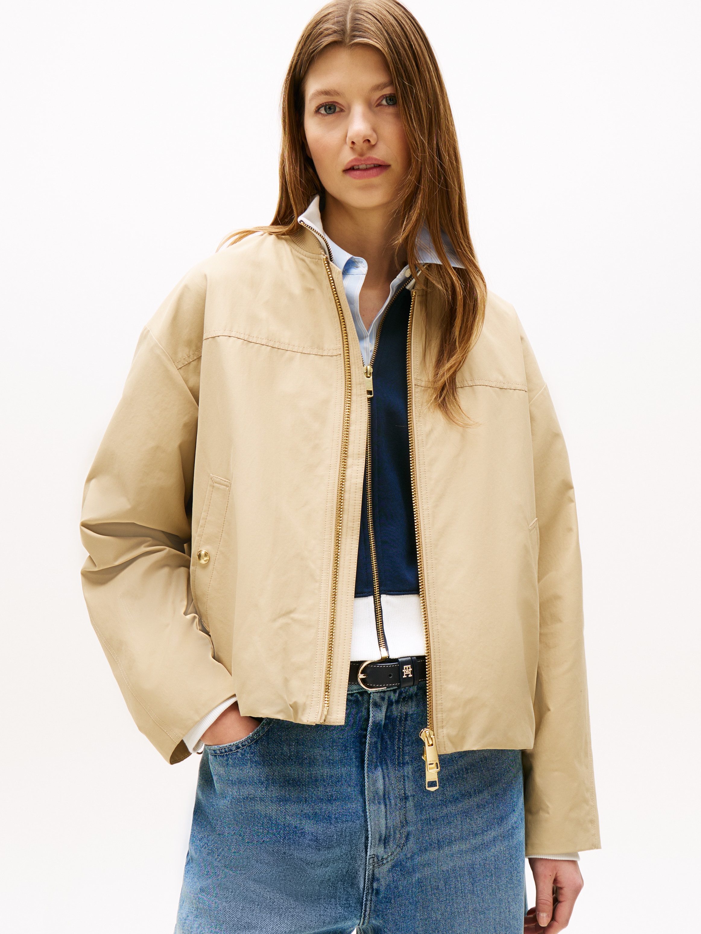Tommy Hilfiger Bomberjacke "COTTON NYLON REG BOMBER", ohne Kapuze günstig online kaufen