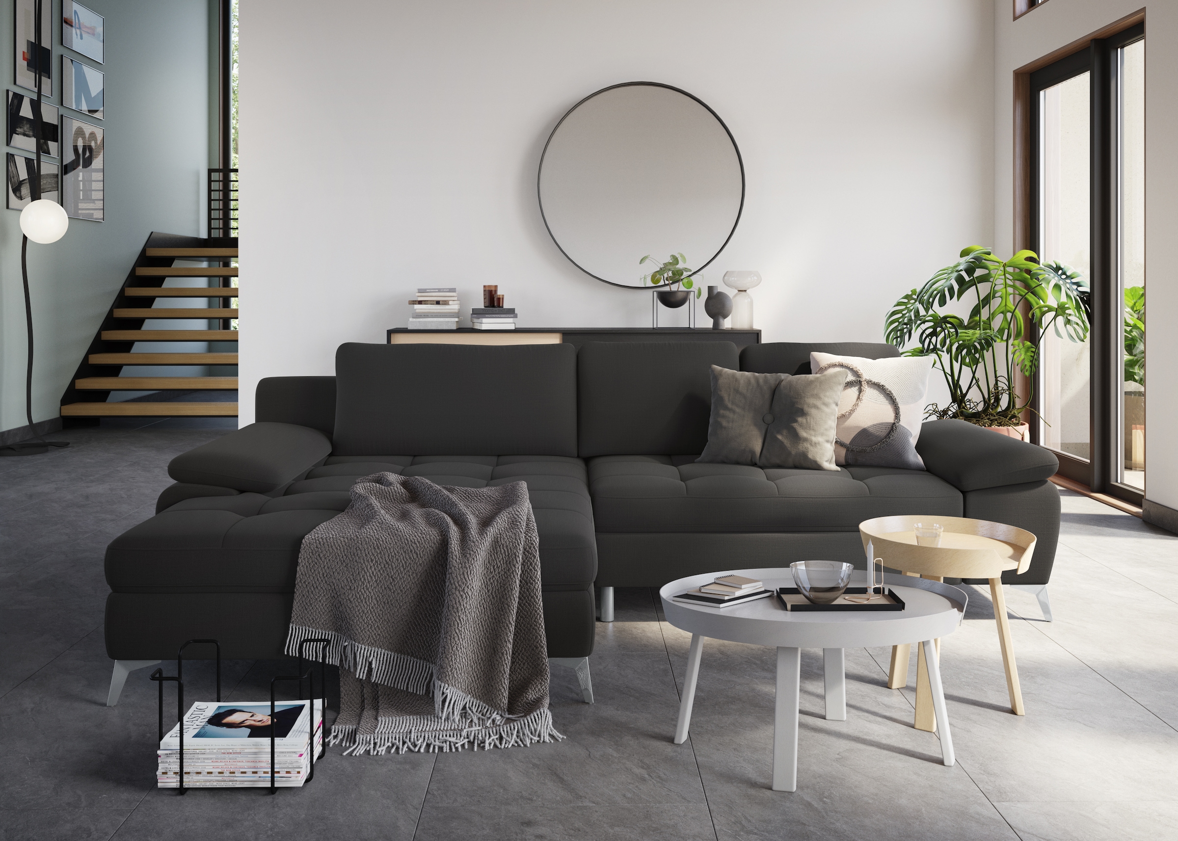 sit&more Ecksofa "Latigo L-Form", mit Mega-Recamiere, wahlweise mit Bettfun günstig online kaufen