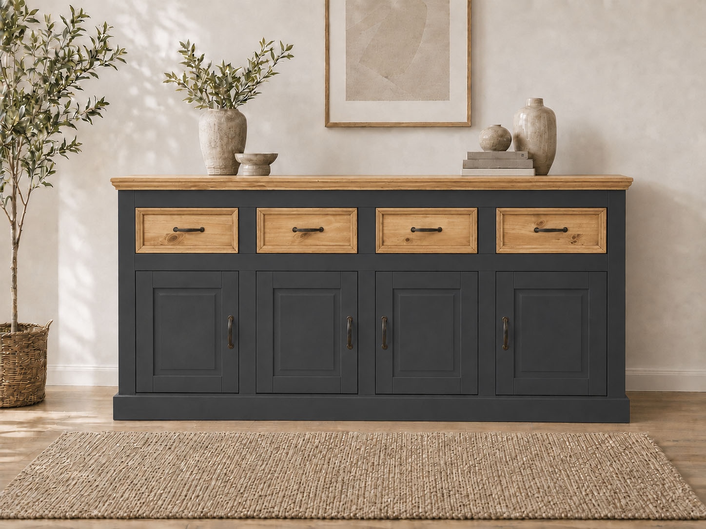 OTTO home Sideboard "Selma" Kommode mit 4 Türen und 4 Schubkästen