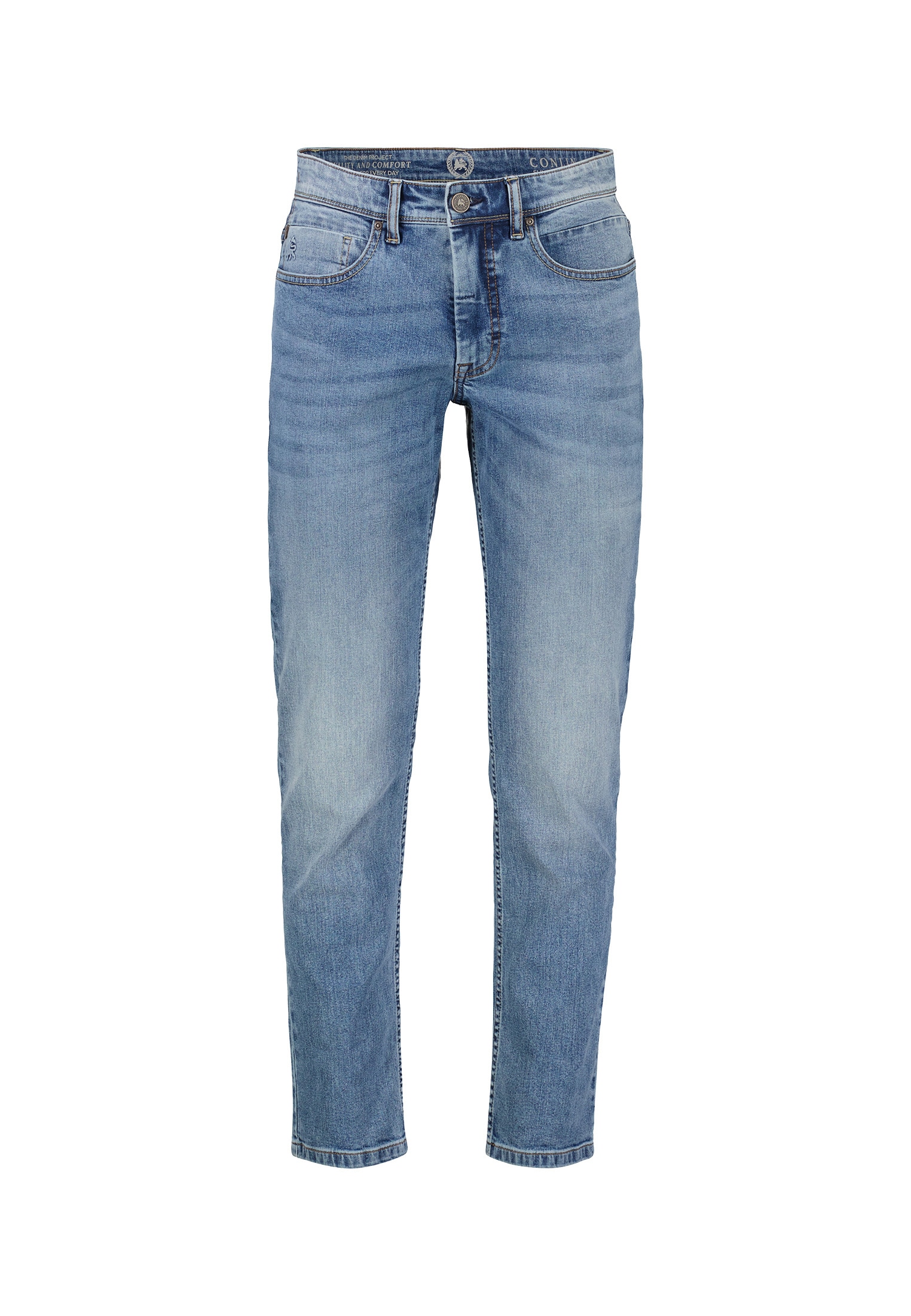 LERROS Slim-fit-Jeans "CONLIN 5-Pocket Stretch-Denim, SLIM FIT" Herren Jeans, blau, bequem, Used-Look, 99% Baumwolle, 1% Elasthan